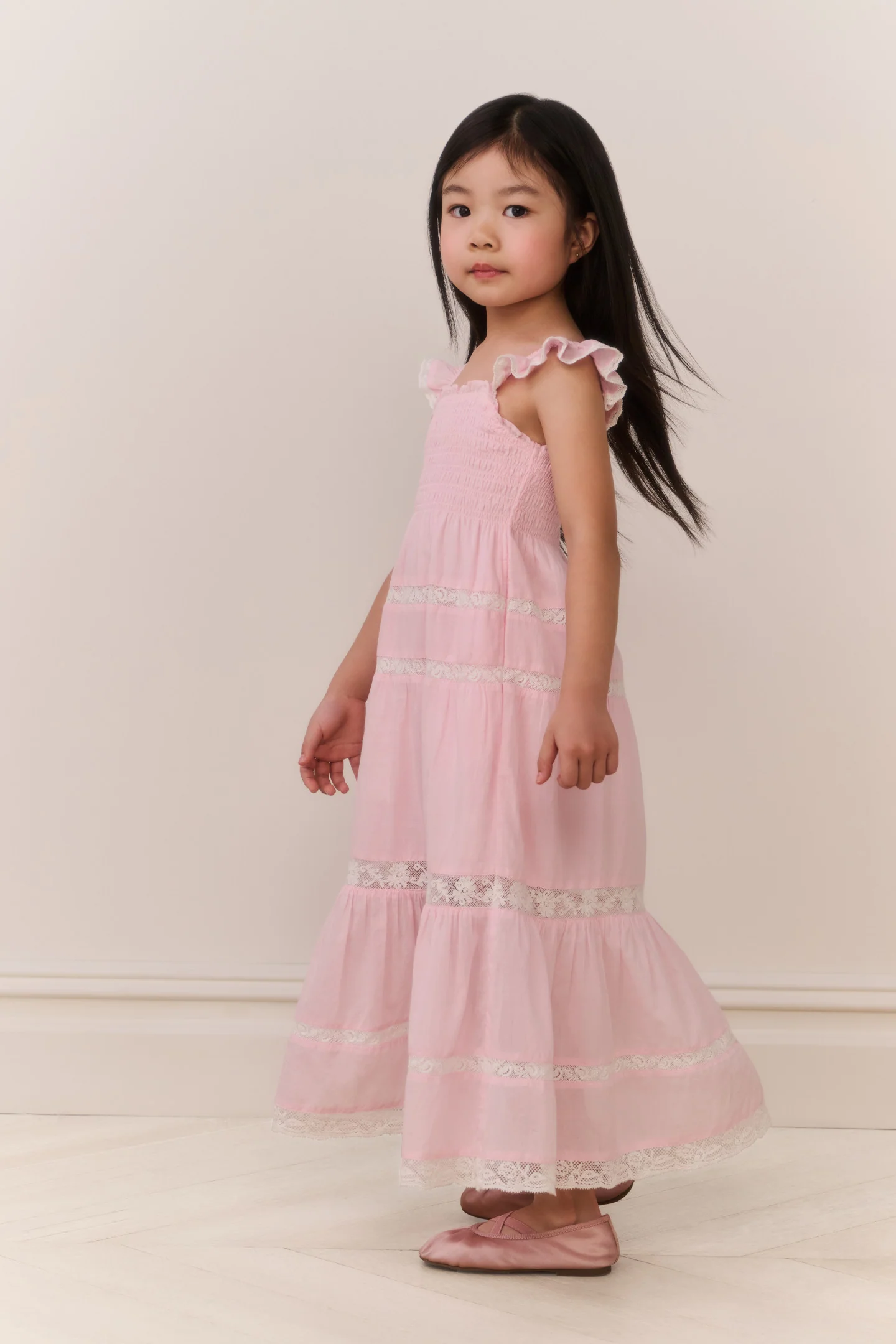 Little Girls Rhiannon Cotton Maxi Dress - Image 3