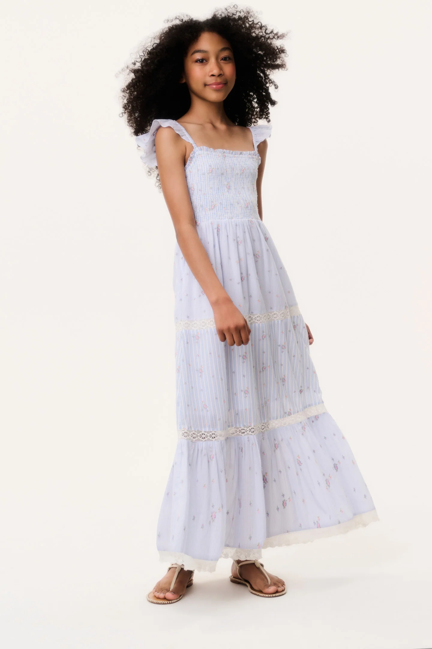 Tween Rhiannon Striped Floral Dress - Image 2