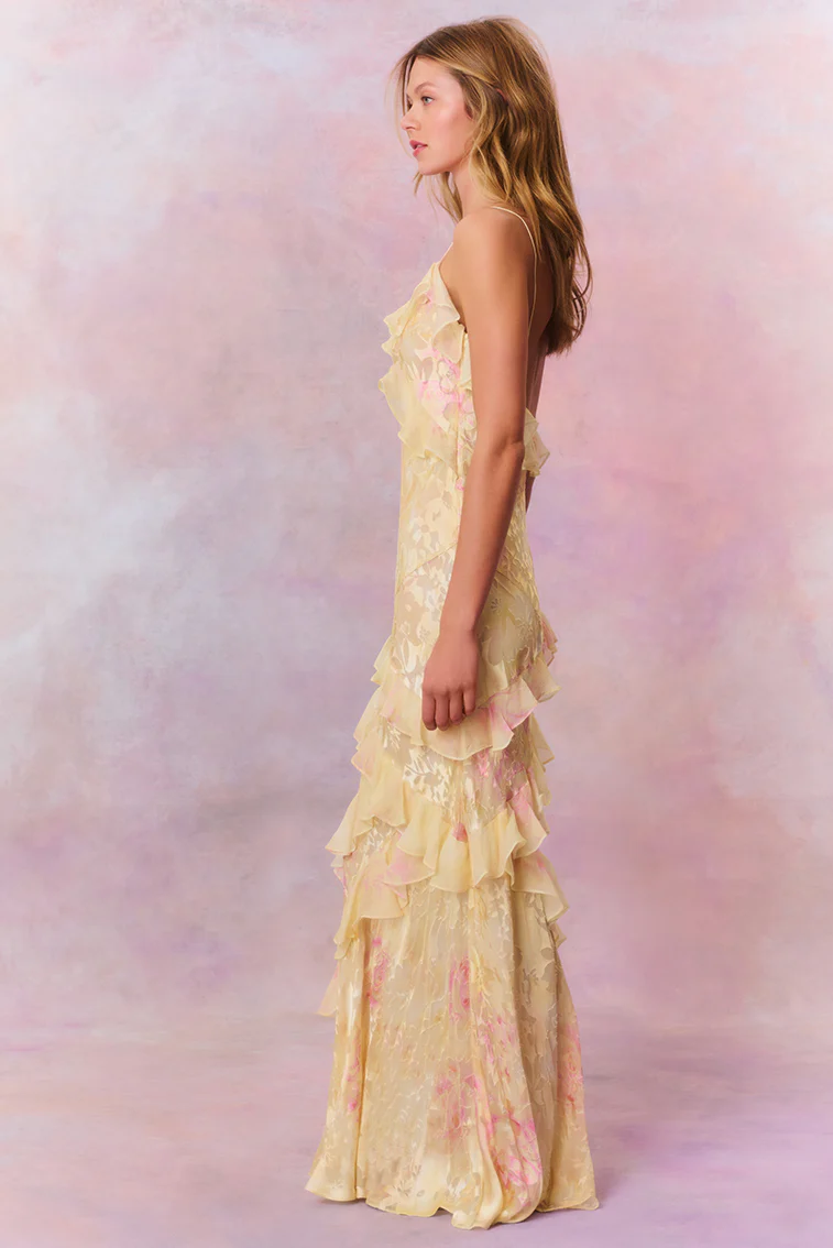 Rialto Floral Chiffon Maxi Dress - Image 3