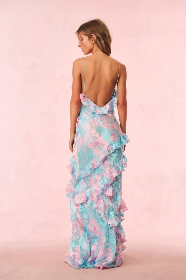 Rialto Pastel Ruffle Maxi Dress - Image 10