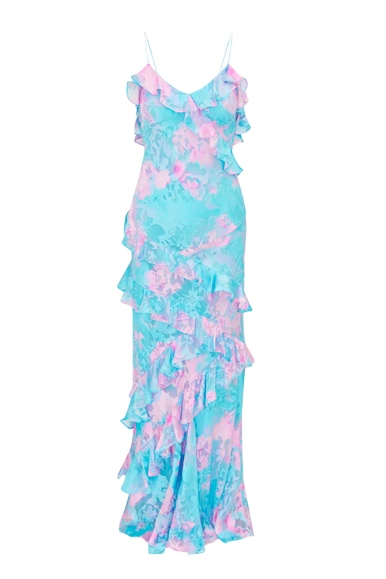 Rialto Pastel Ruffle Maxi Dress - Image 11