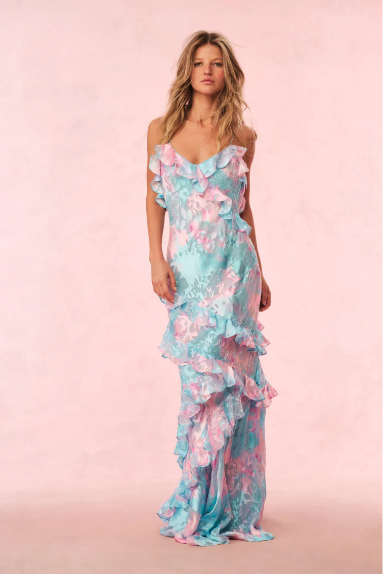 Rialto Pastel Ruffle Maxi Dress - Image 6