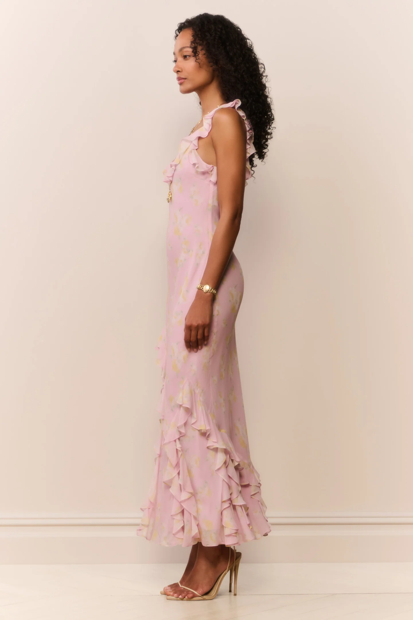 Roseline Floral Chiffon Maxi Dress - Image 3