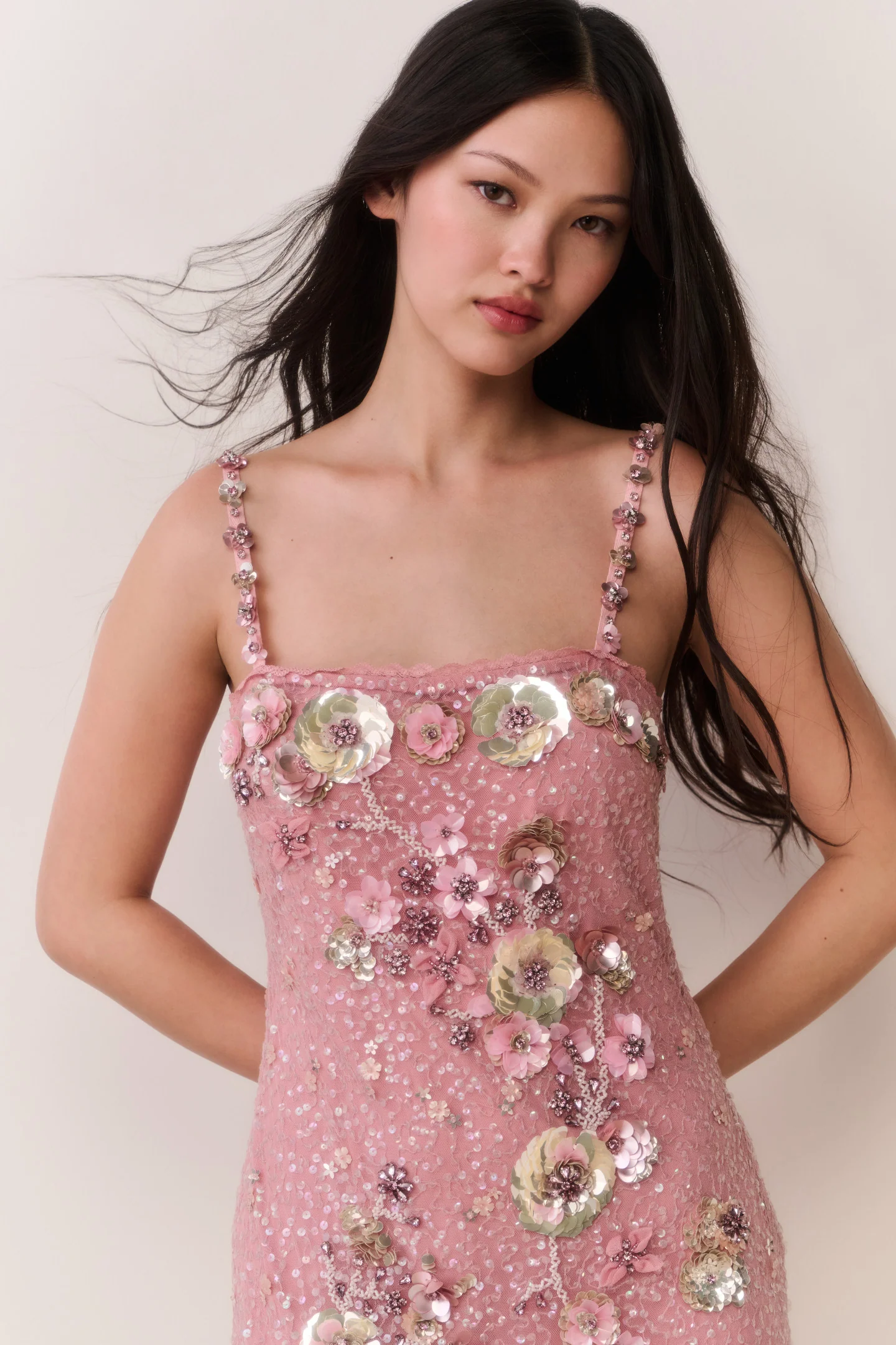 Rosmara Sequin Floral Mini Dress - Image 6