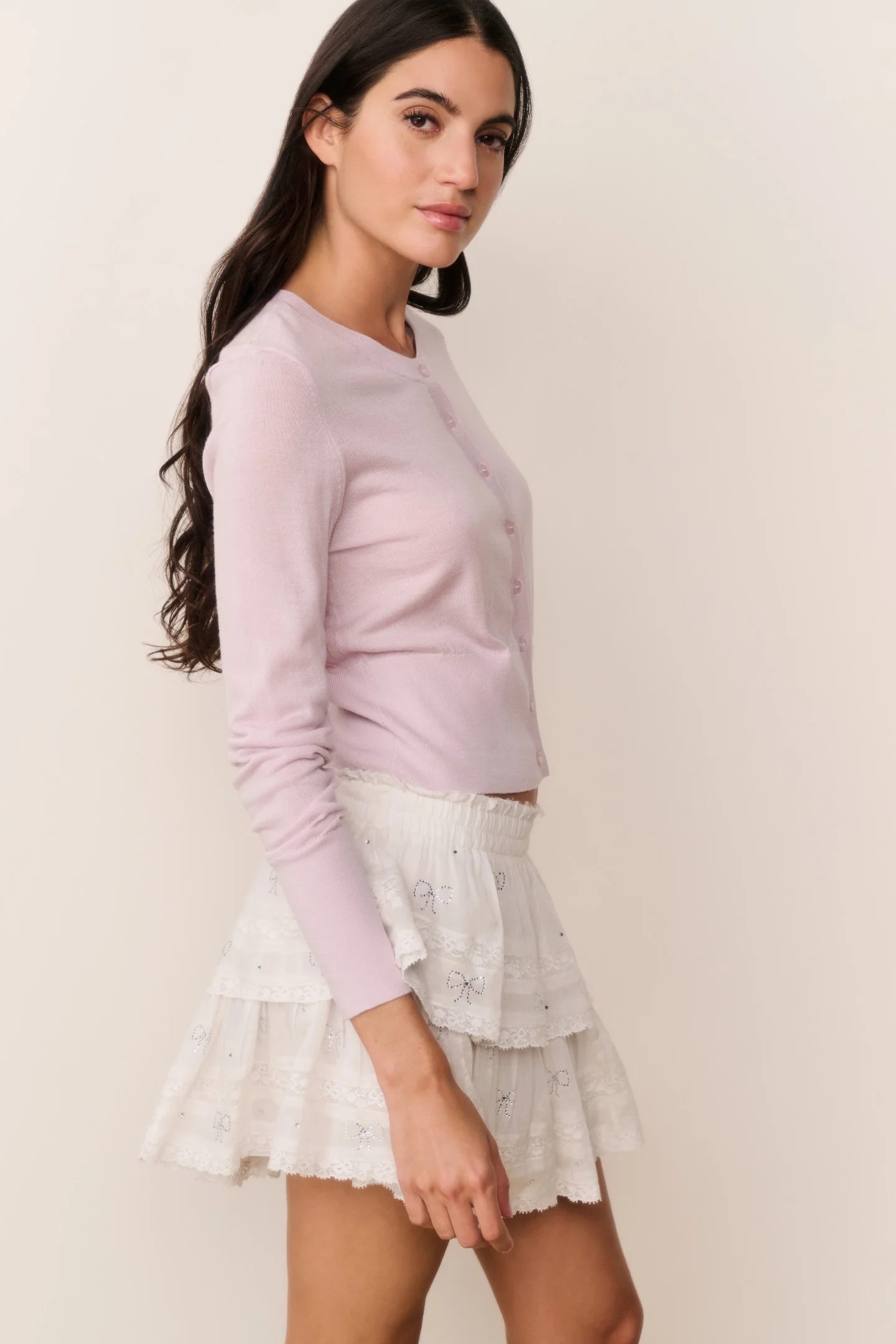 Ruffle Mini Crystal Bow Skirt - Image 4