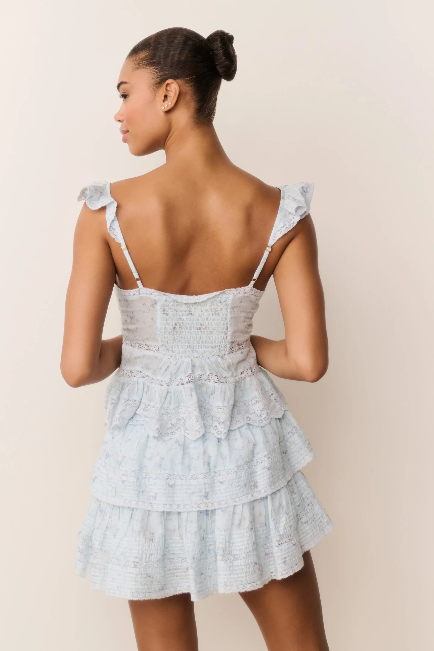 Ruffle Mini Floral Wreath Print Skirt - Image 4