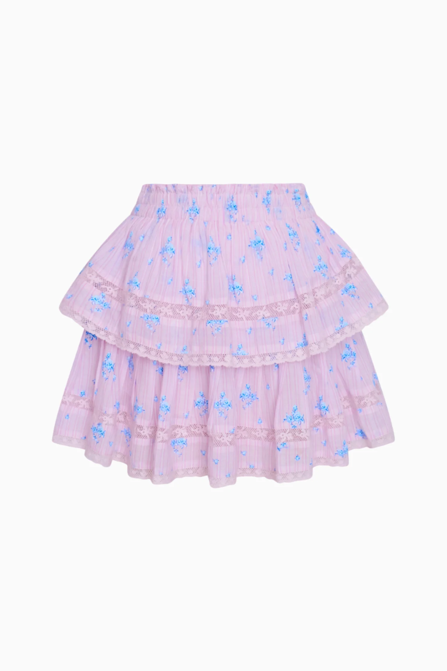Ruffle Mini Floral Striped Skirt - Image 5