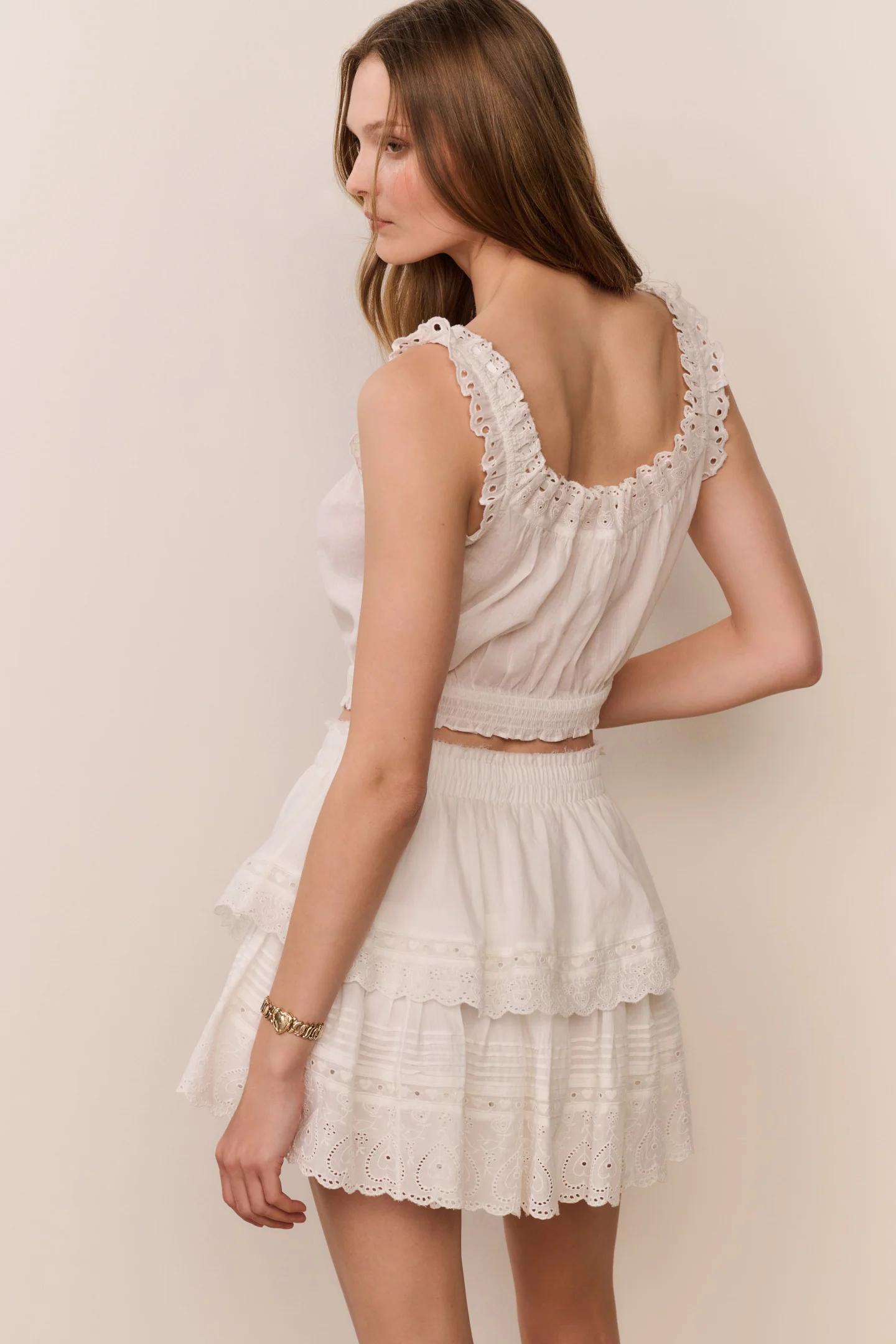 Heart Eyelet Ruffle Mini Skirt - Image 5