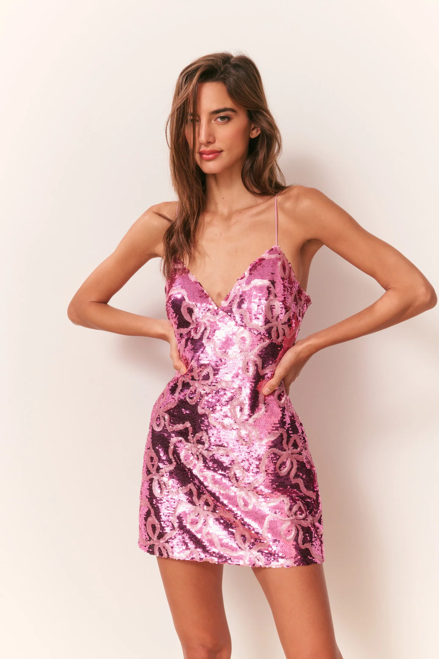 Sabeline Sequin Winding Bow Mini Dress - Image 2