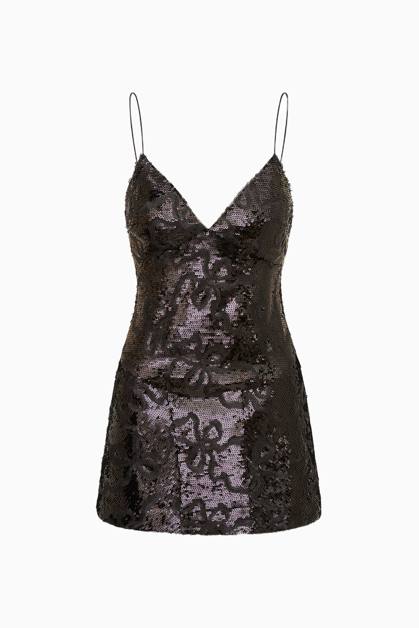 Sabeline Sequin Winding Bow Mini Dress - BLACK - Image 6