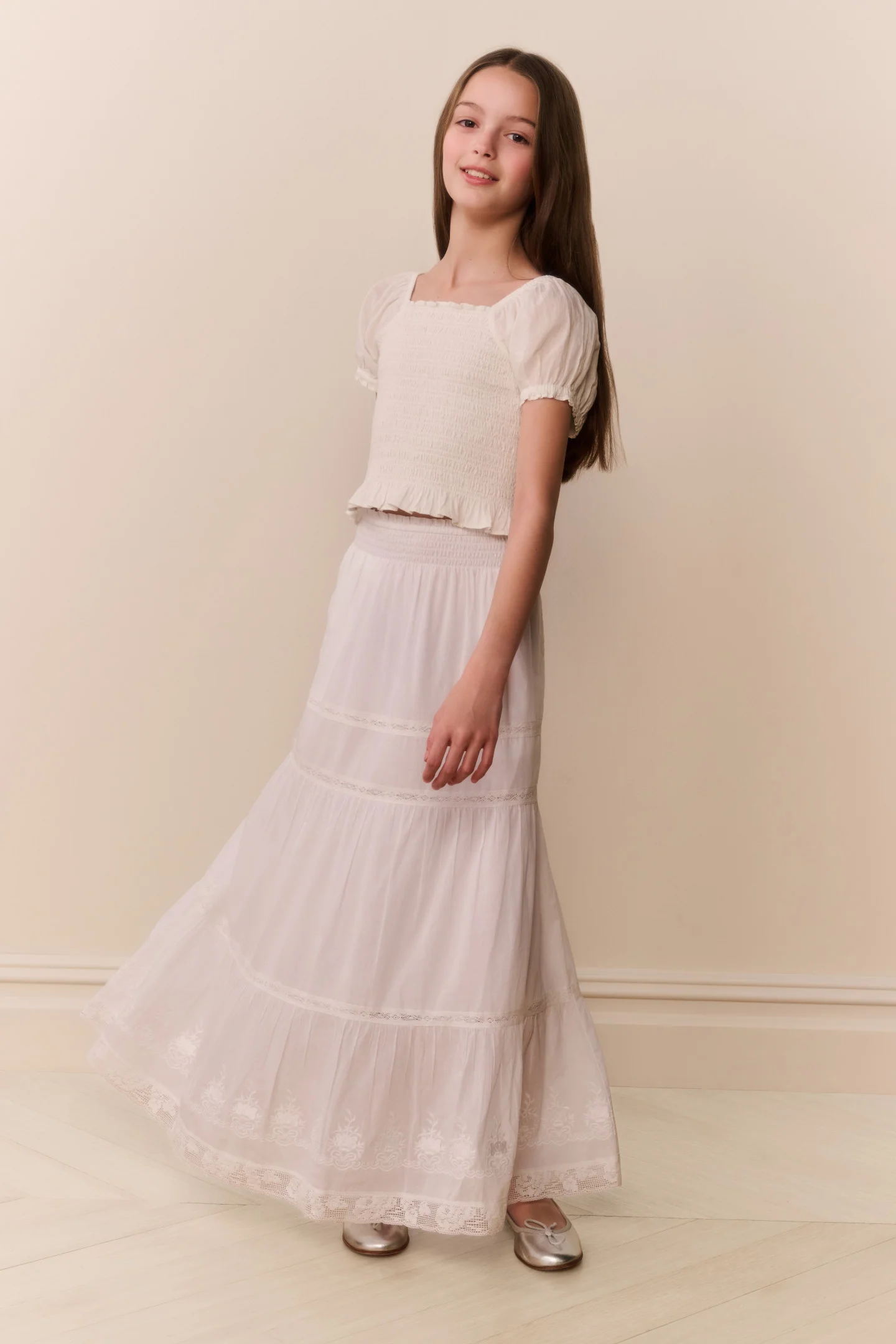 Tween Cotton Tiered Sampaio Maxi Skirt - Image 2