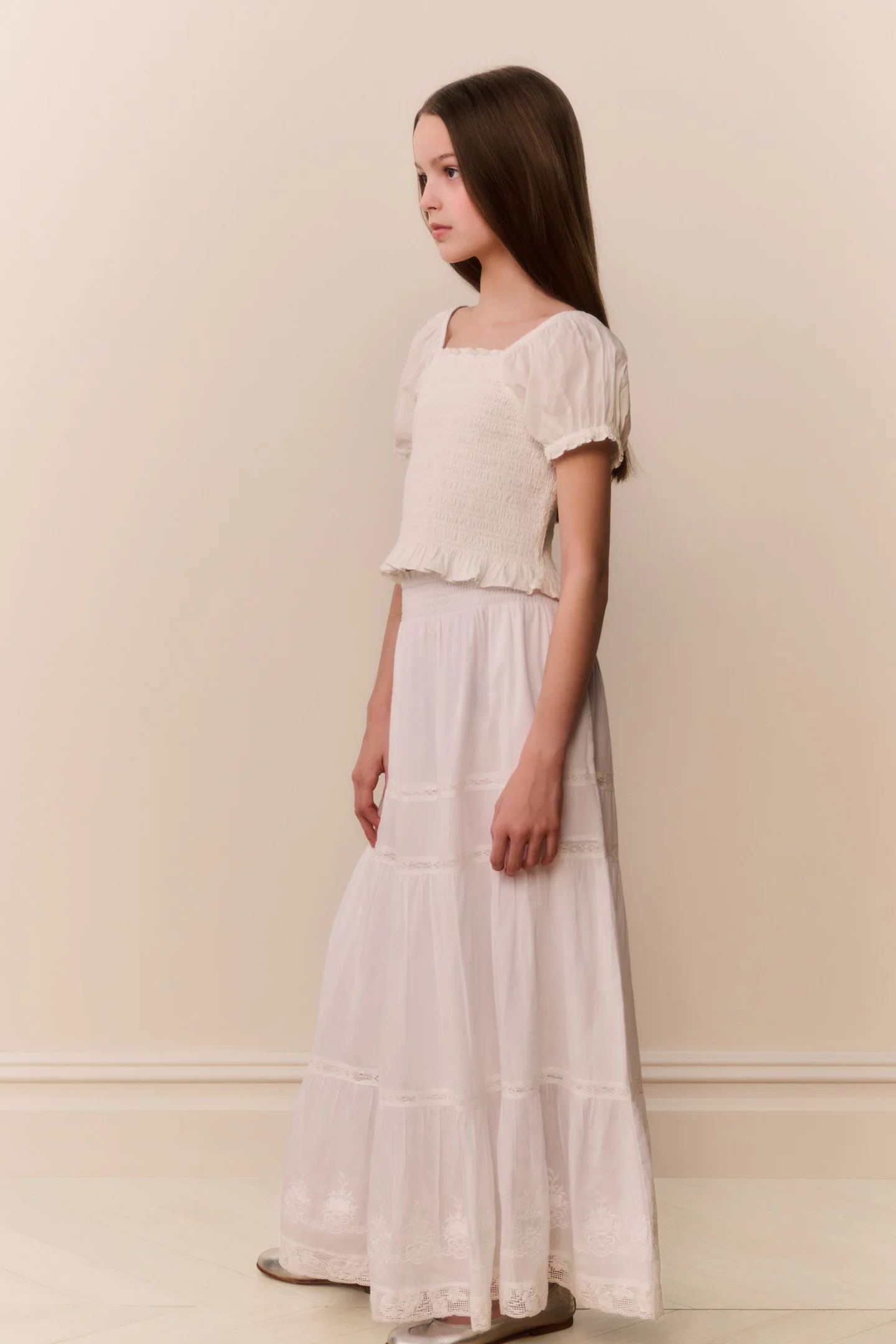 Tween Cotton Tiered Sampaio Maxi Skirt - Image 3