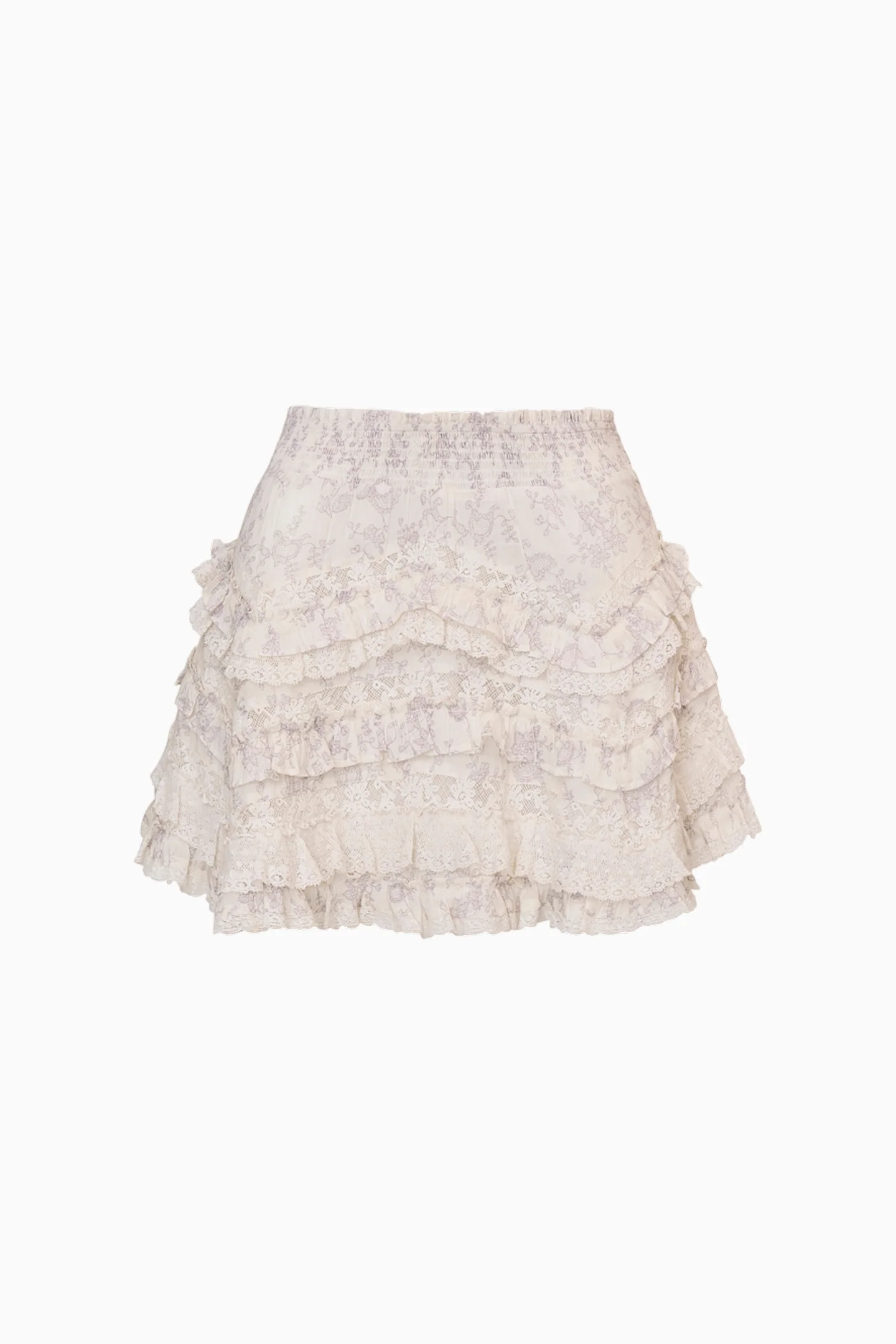 Serevina Lace Printed Cotton Mini Skirt - Image 5