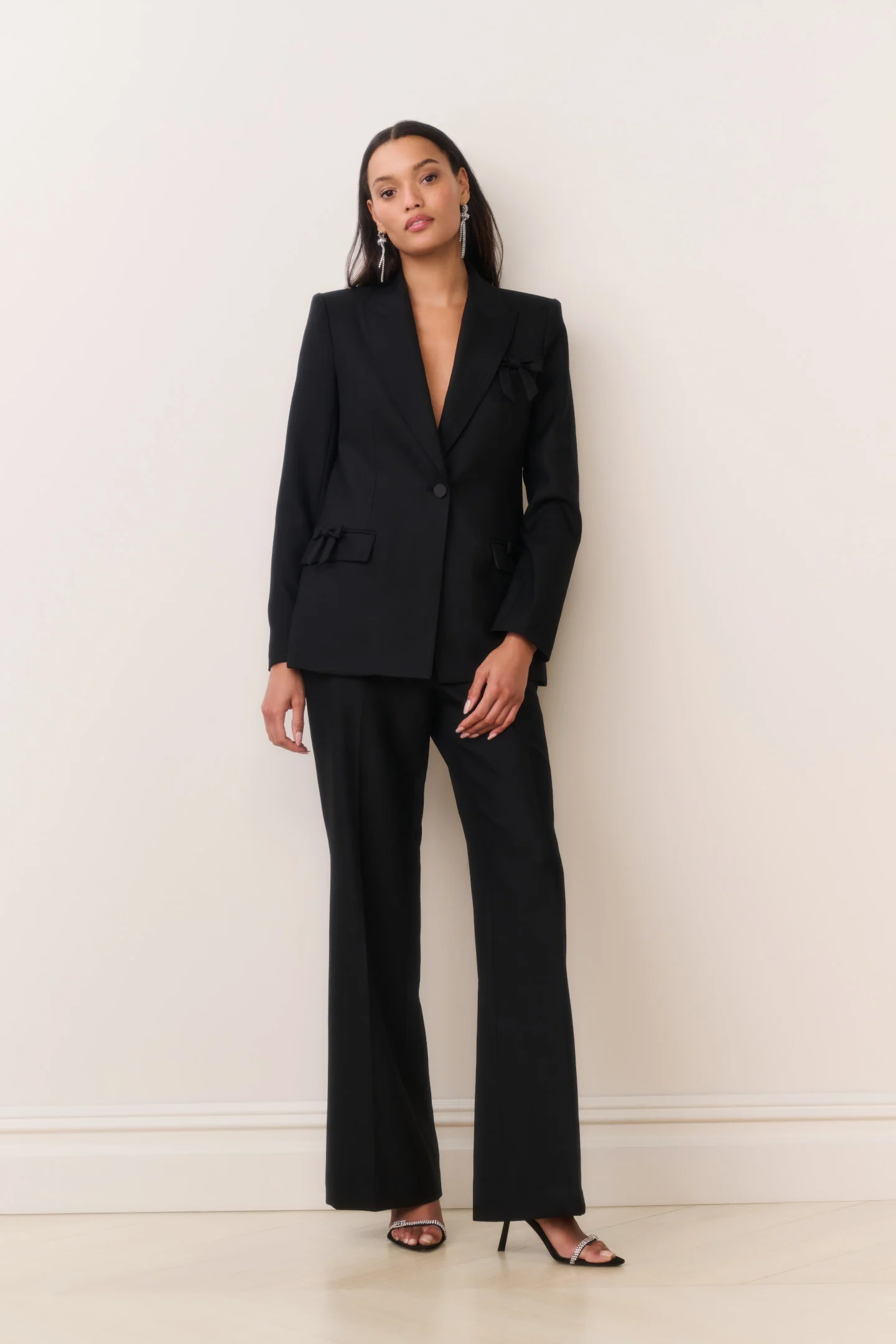 Shayne Wool-Blend Bow-Embellished Blazer - Image 2