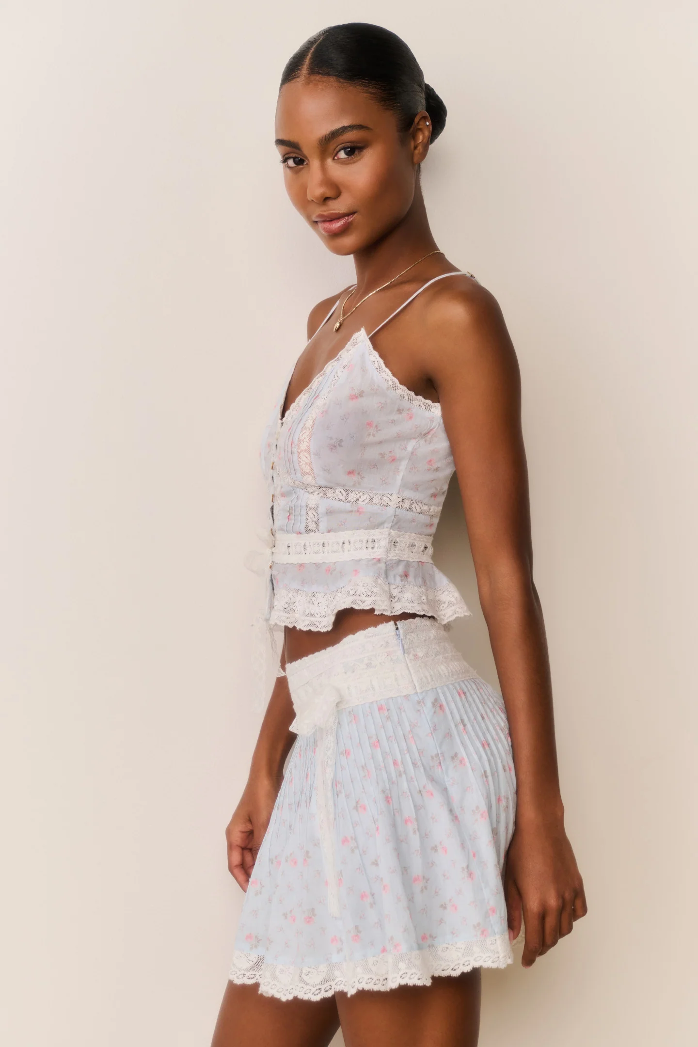 Solena Floral Cotton Mini Skirt - Image 3