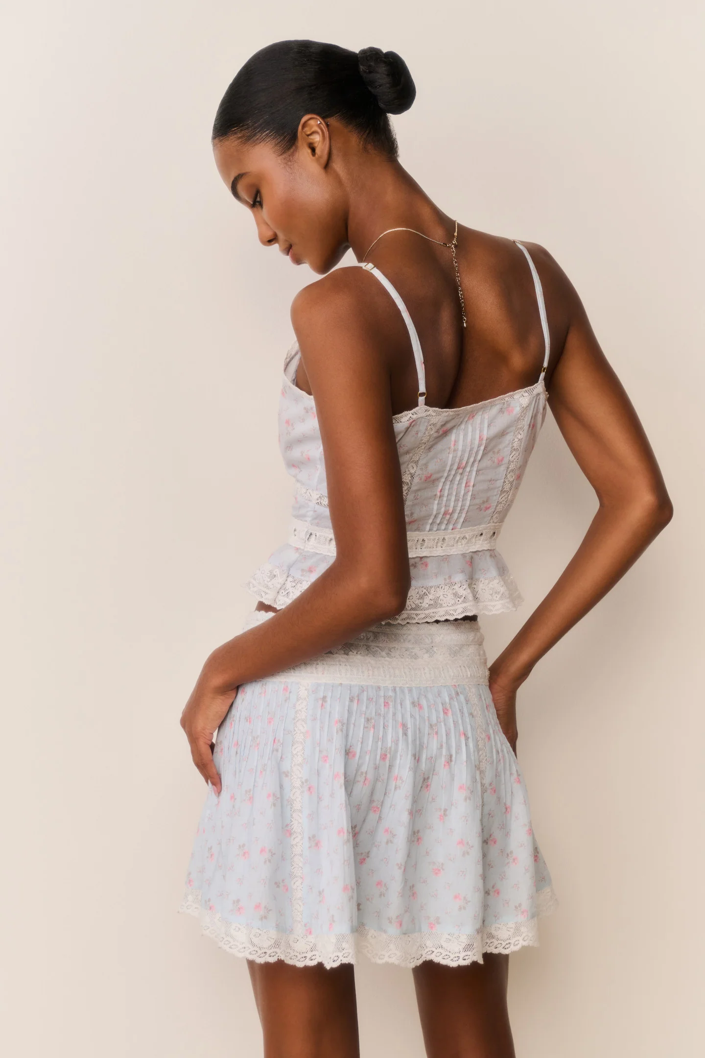 Solena Floral Cotton Mini Skirt - Image 4