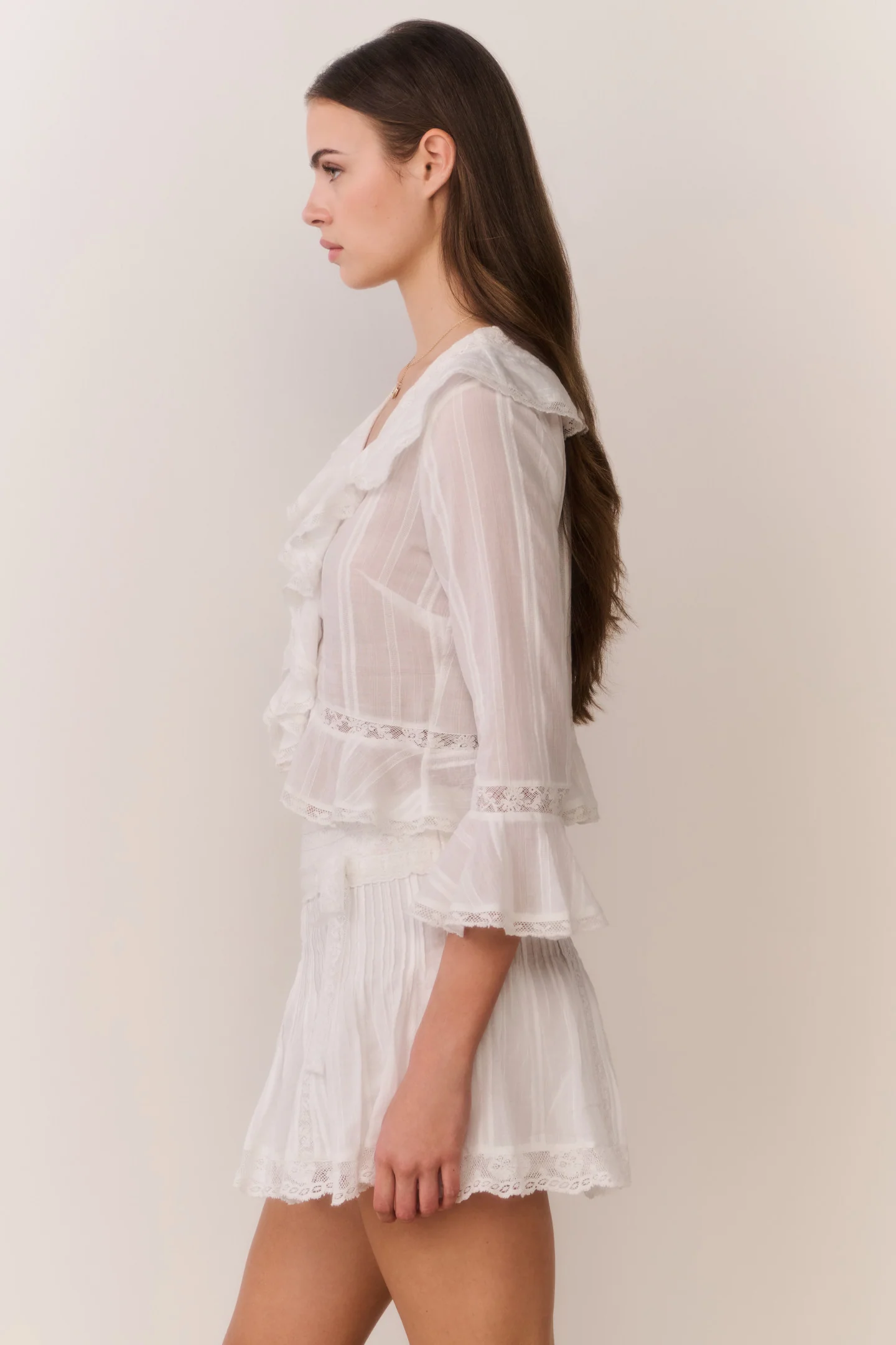 Solena Cotton Victorian Mini Skirt - Image 3