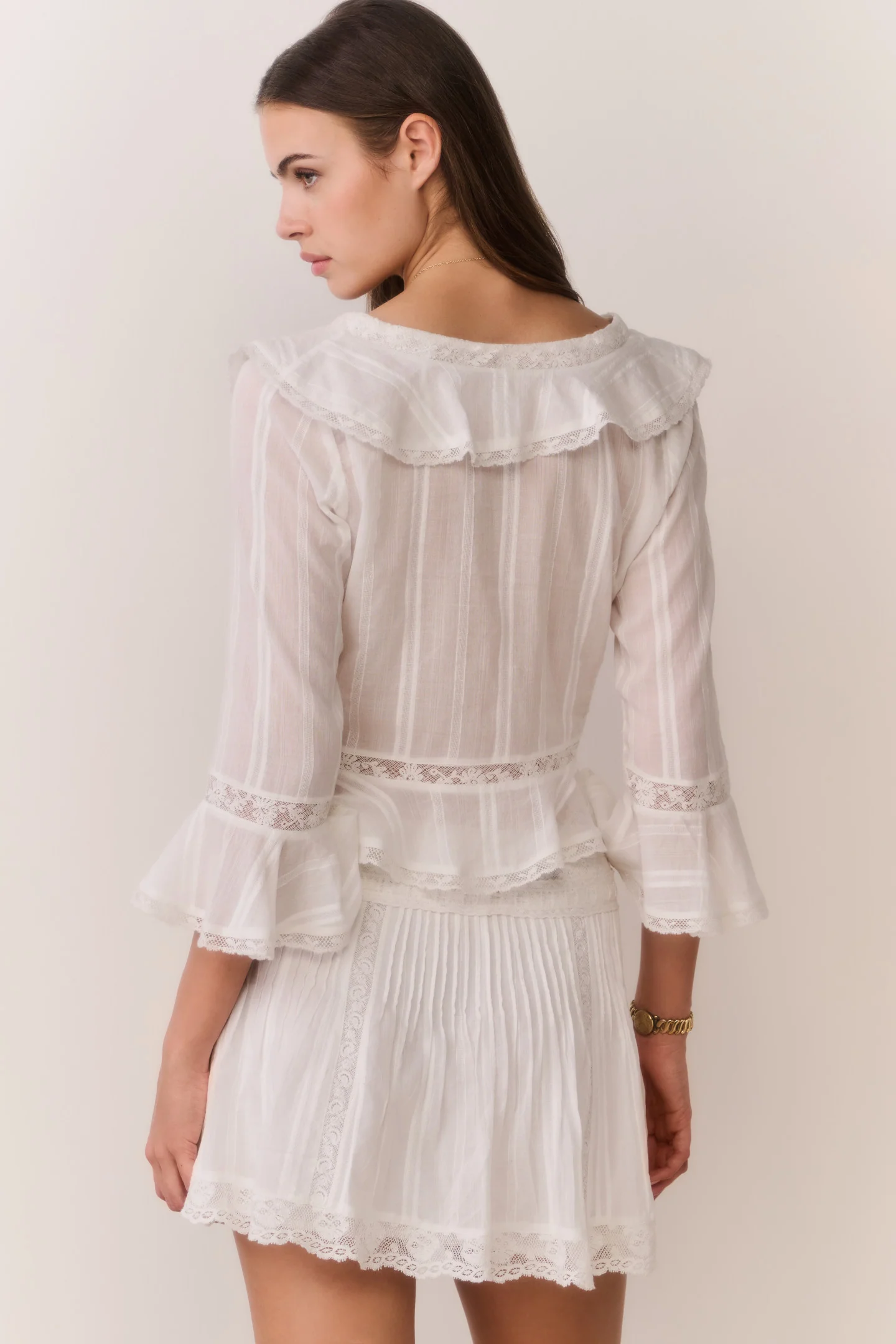 Solena Cotton Victorian Mini Skirt - Image 4