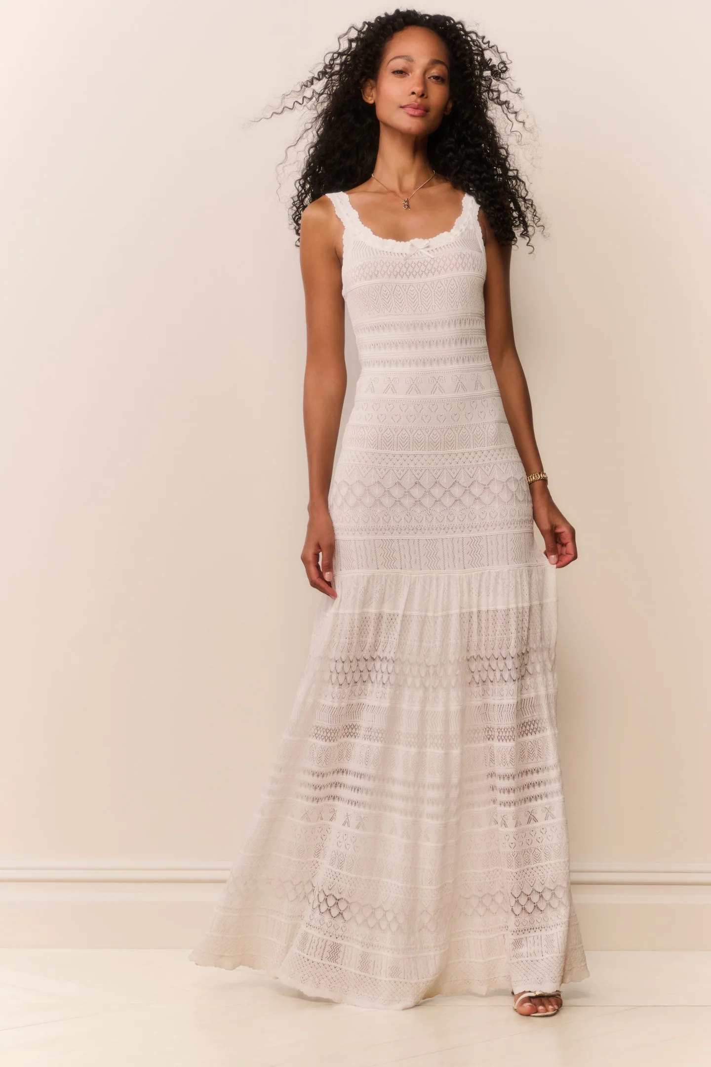Solenne Fine Pointelle Maxi Dress - Image 2