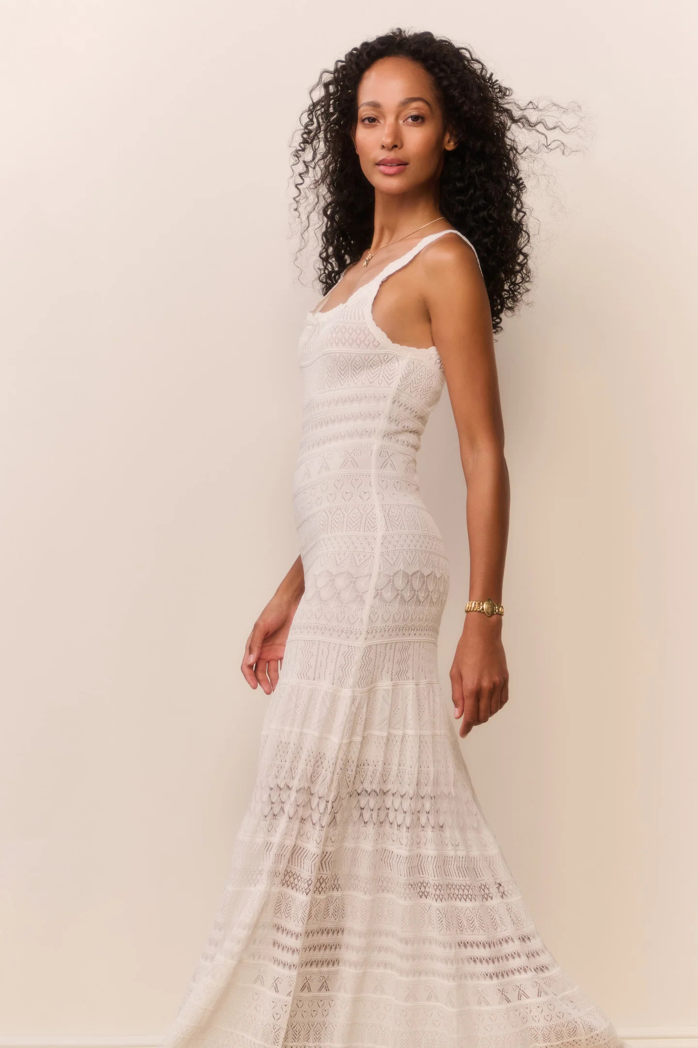 Solenne Fine Pointelle Maxi Dress - Image 4