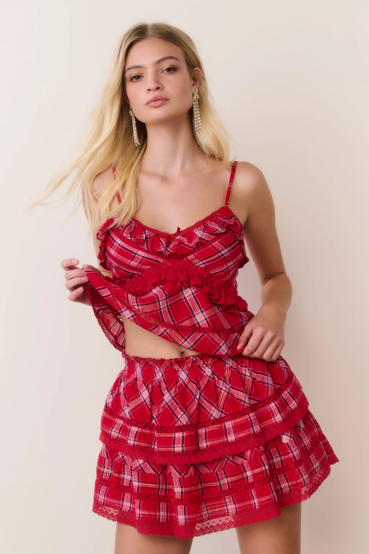 Sormina Tartan Cotton Top - Image 3