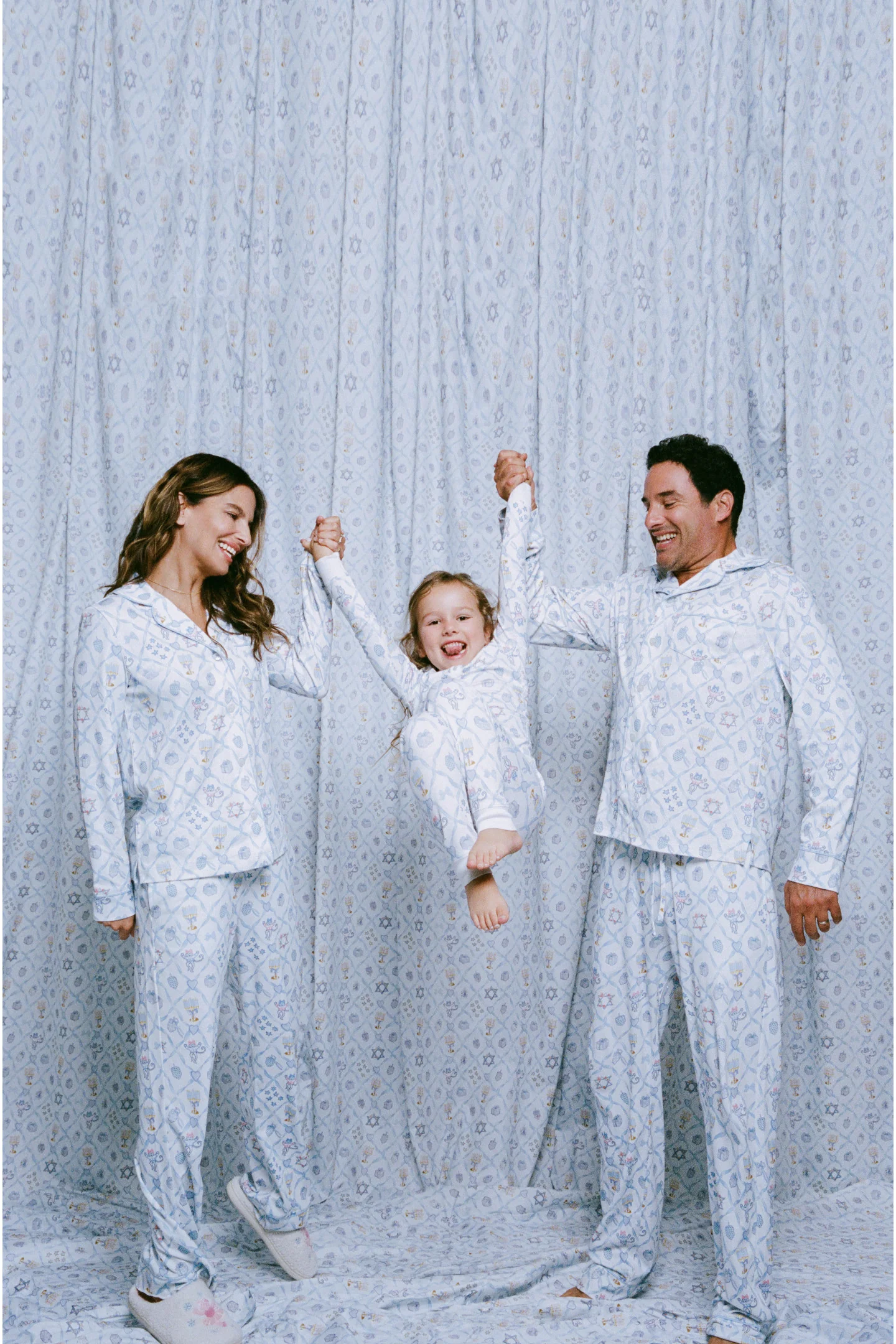 LoveShackFancy x Roller Rabbit Starry Nights Lattice Long Sleeve Polo Pajamas - Image 4