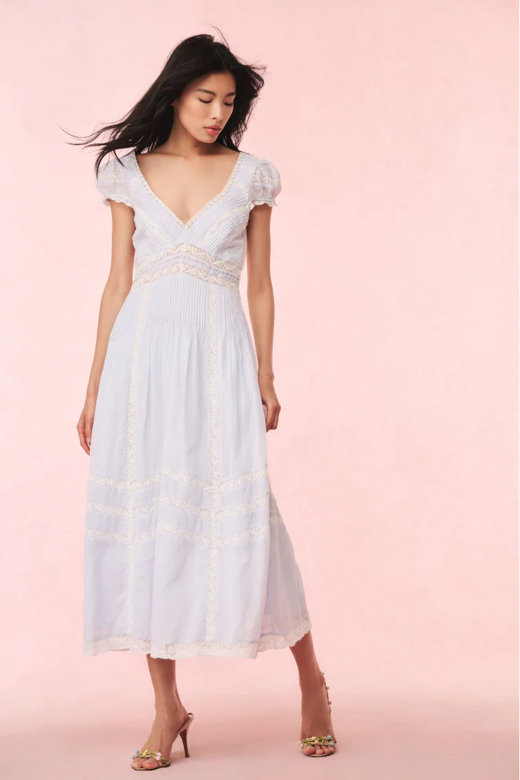 Suvi Cotton Midi Dress - BABY BLUEBELL - Image 3