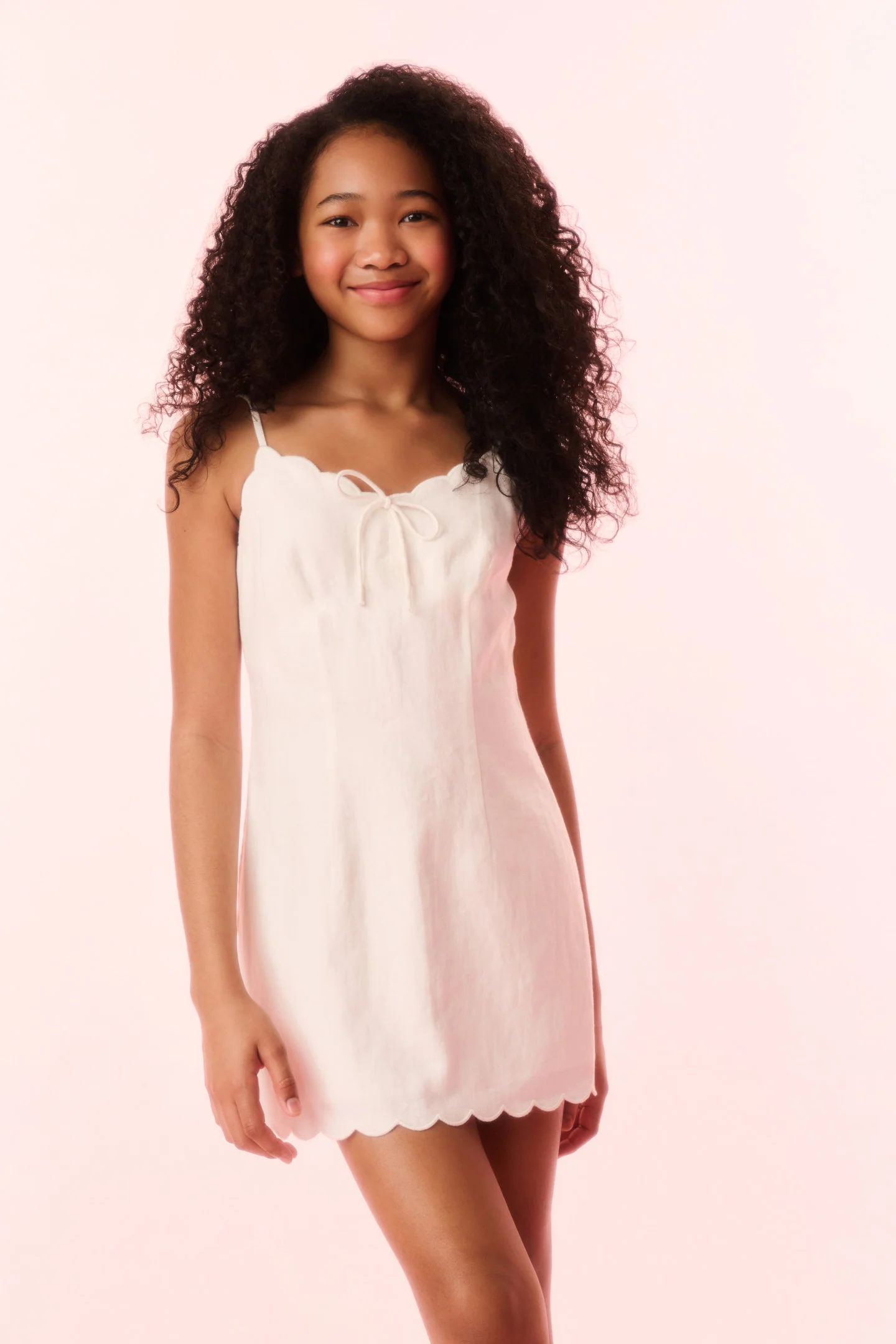 Girls Sydelia Linen Mini Dress - Image 2