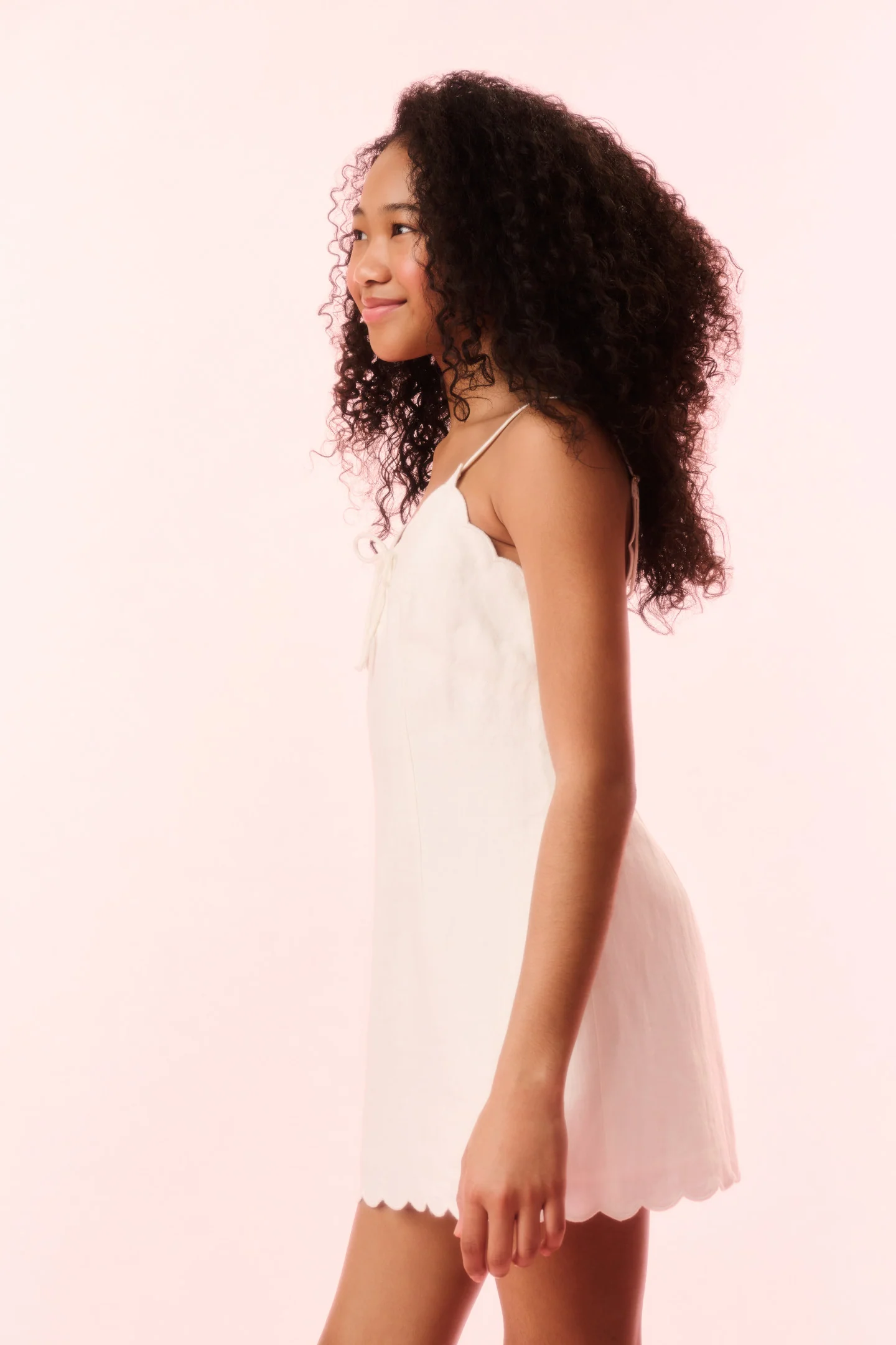 Girls Sydelia Linen Mini Dress - Image 3