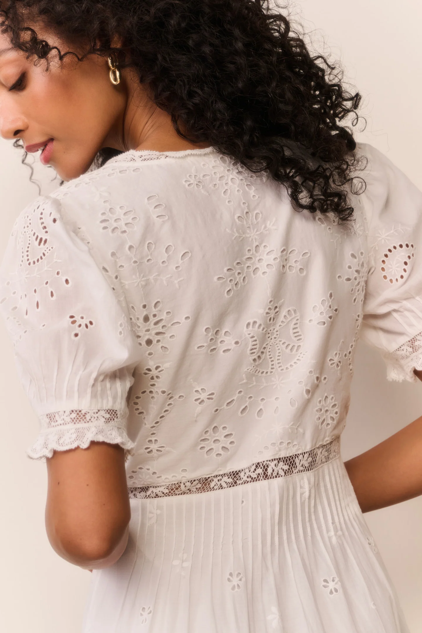 Tarragon Cotton Bandana Eyelet Midi Dress - Image 4