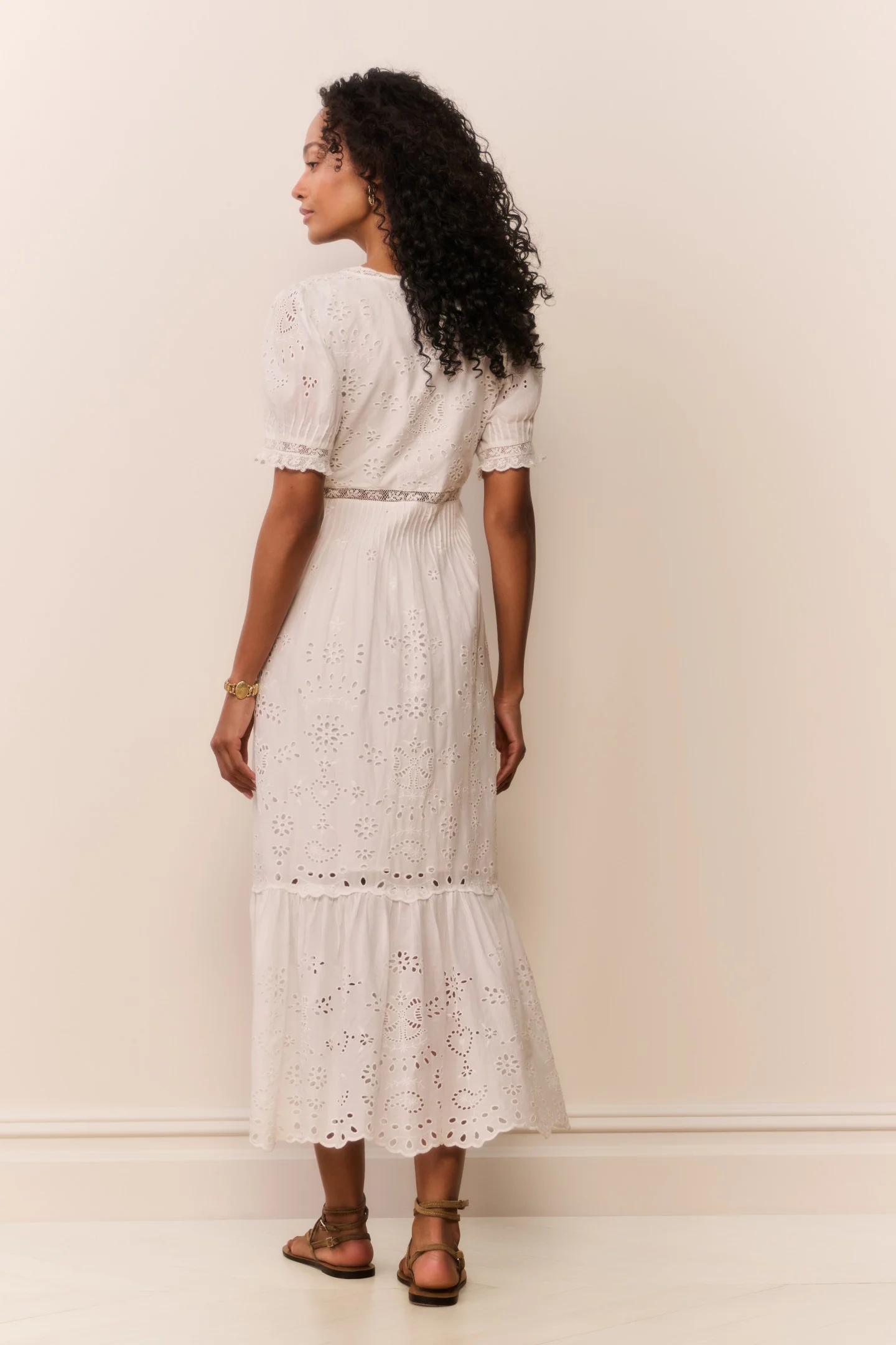 Tarragon Cotton Bandana Eyelet Midi Dress - Image 5