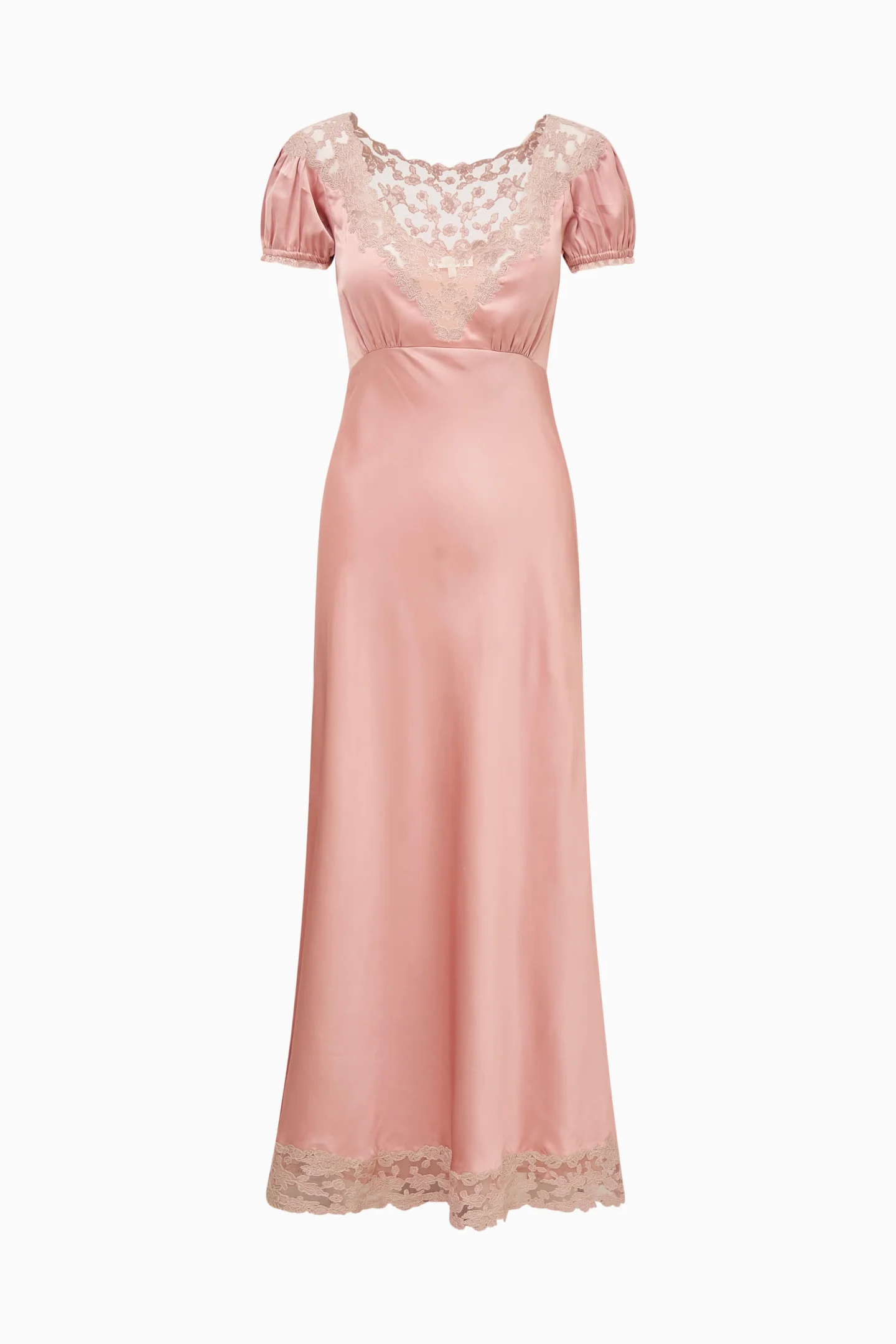 Taylis Satin Lace Maxi Dress - PINK NUDE - Image 5