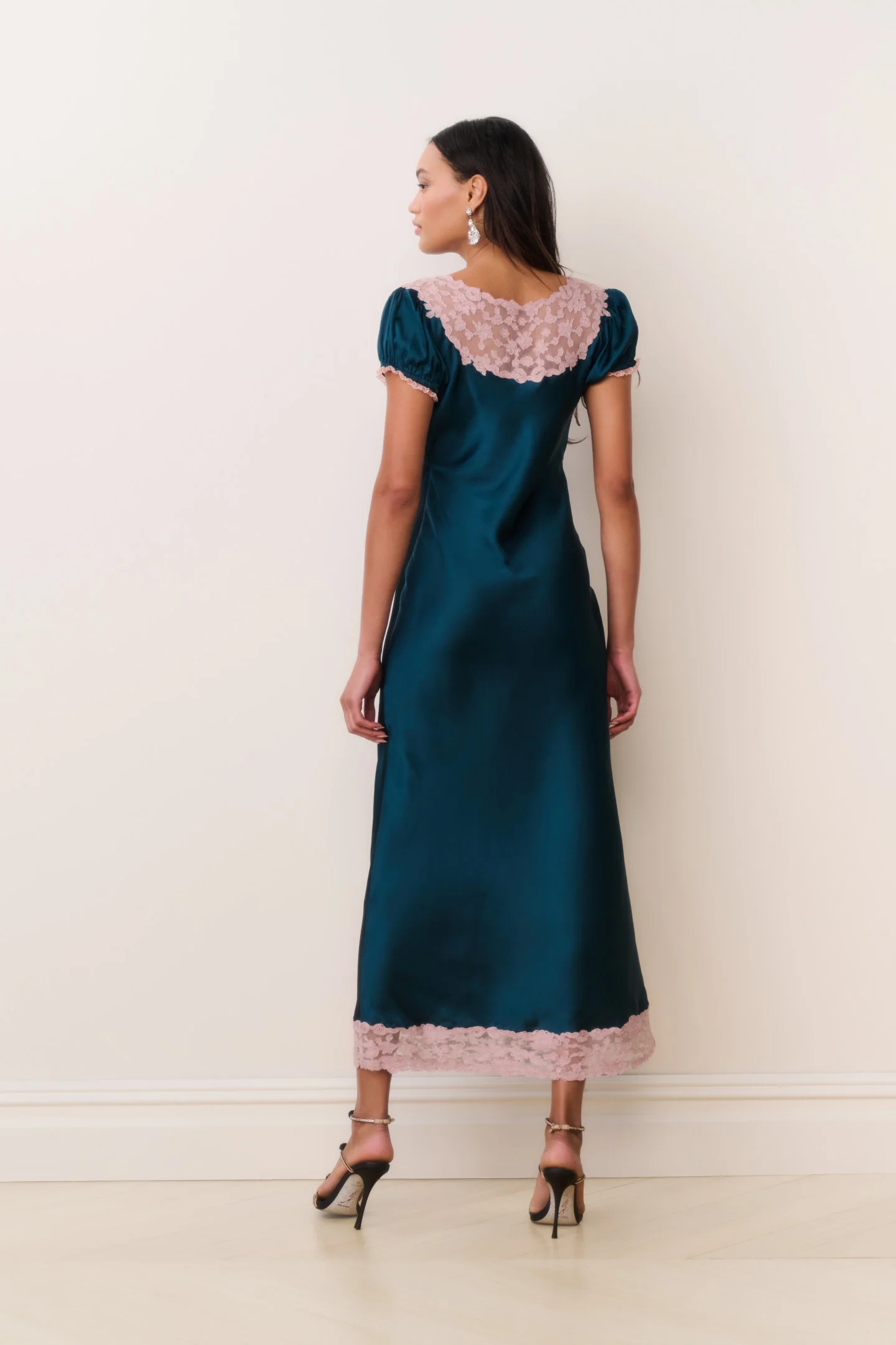 Taylis Satin Lace Maxi Dress - Image 4