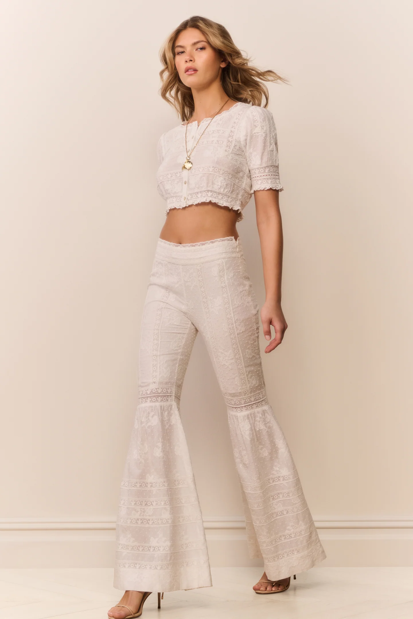 Tevla Cotton Victorian Bell Bottom Pant - Image 3