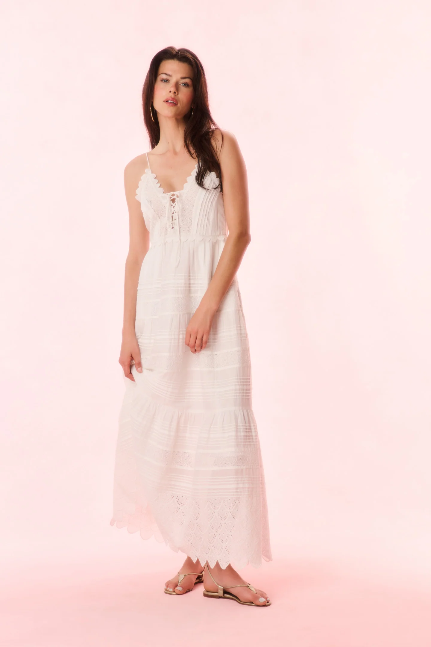 Terria Cotton Scalloped Maxi Dress - Image 2
