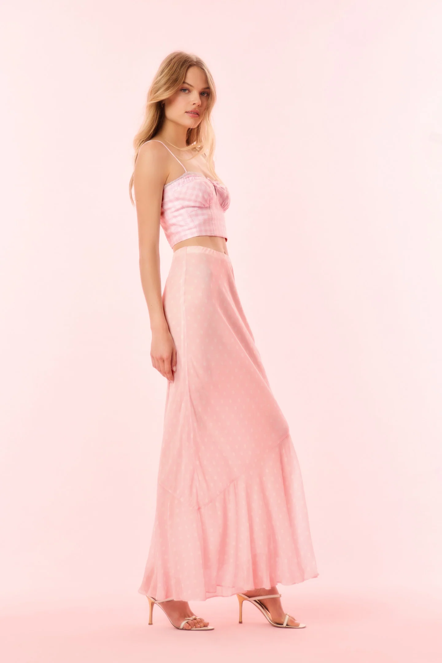 Tesleigh Chiffon Polkadot Maxi Skirt - Image 3