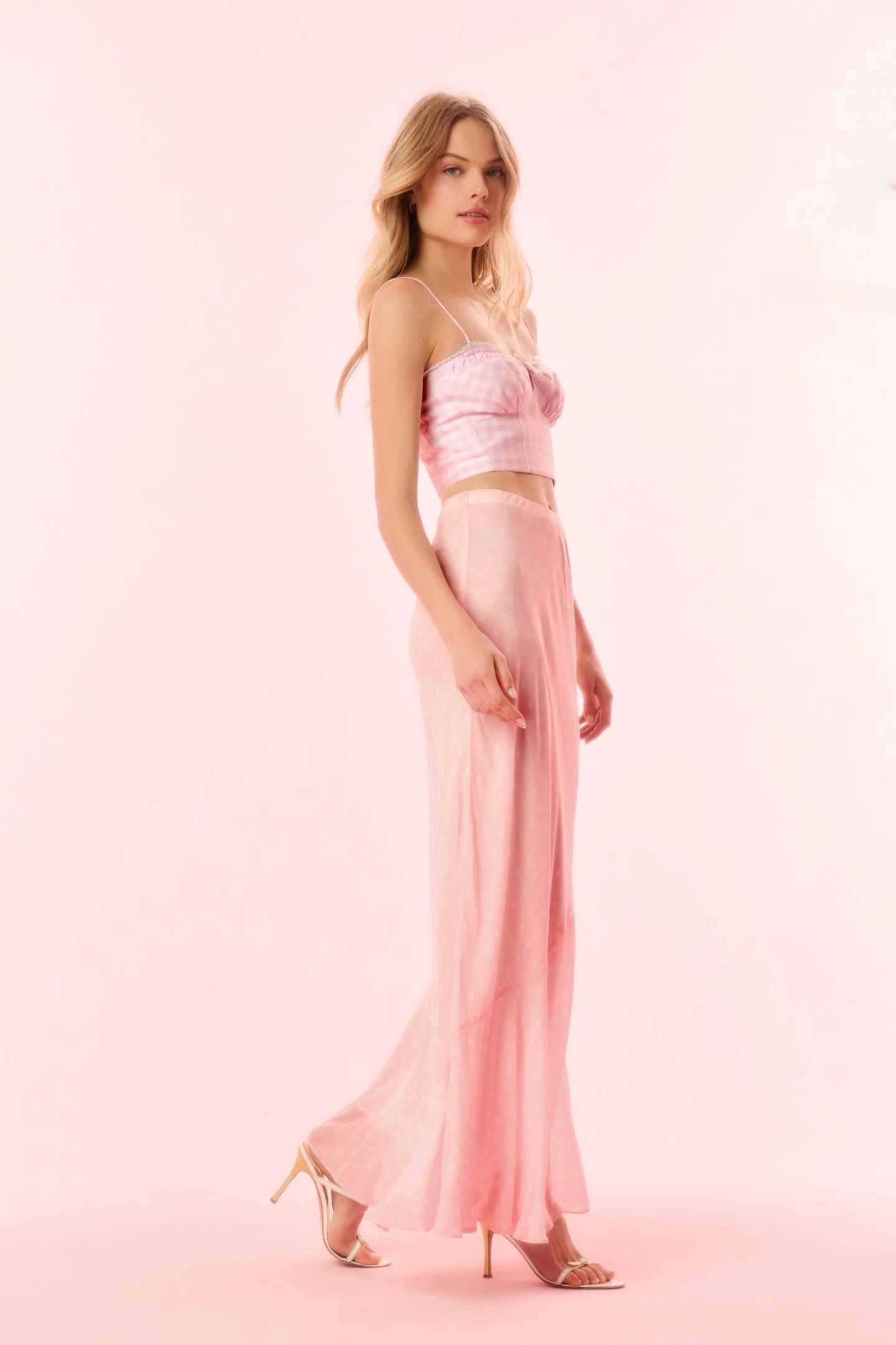 Tesleigh Chiffon Polkadot Maxi Skirt - Image 5