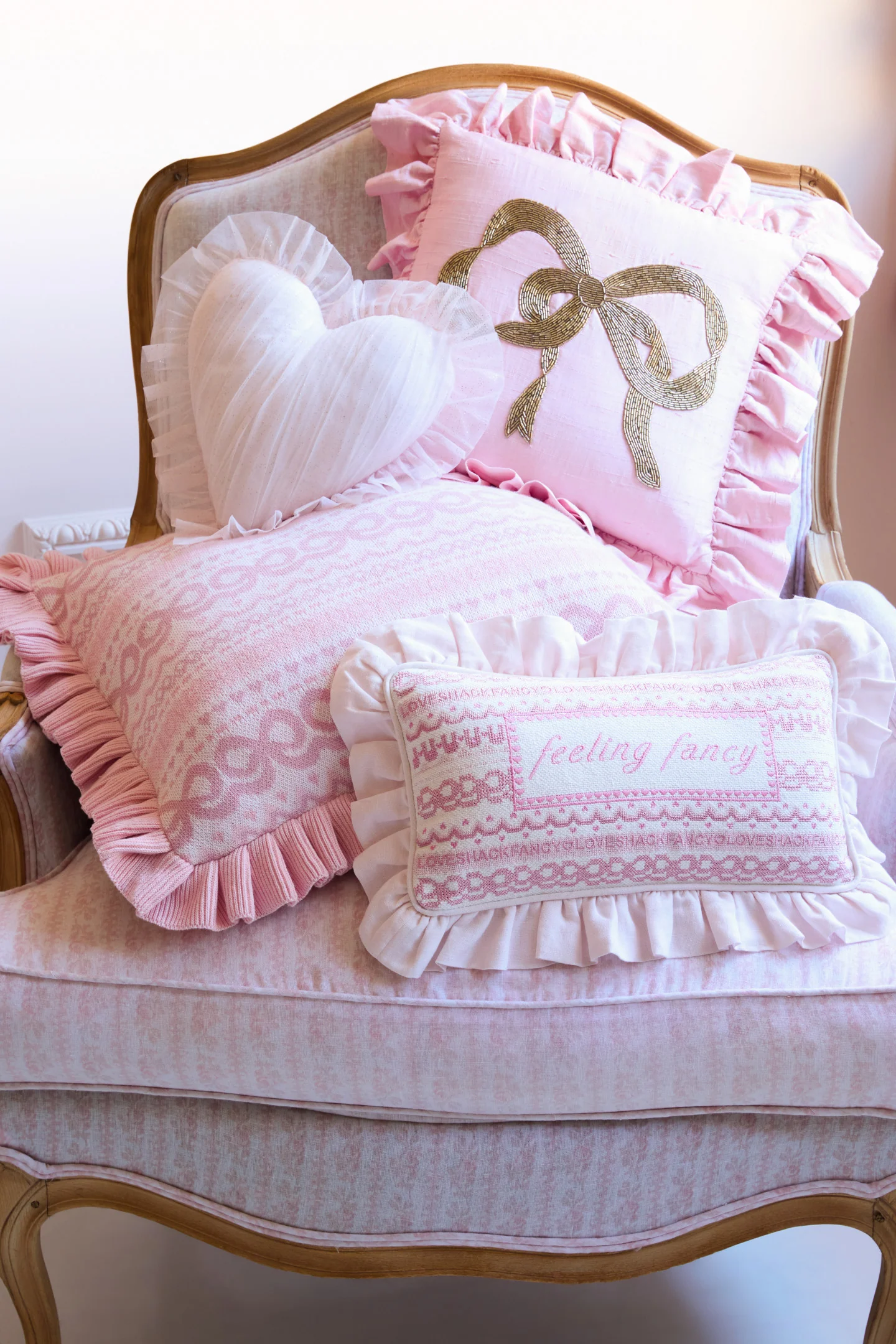 Tulle Ruffle Heart Pillow - Image 2