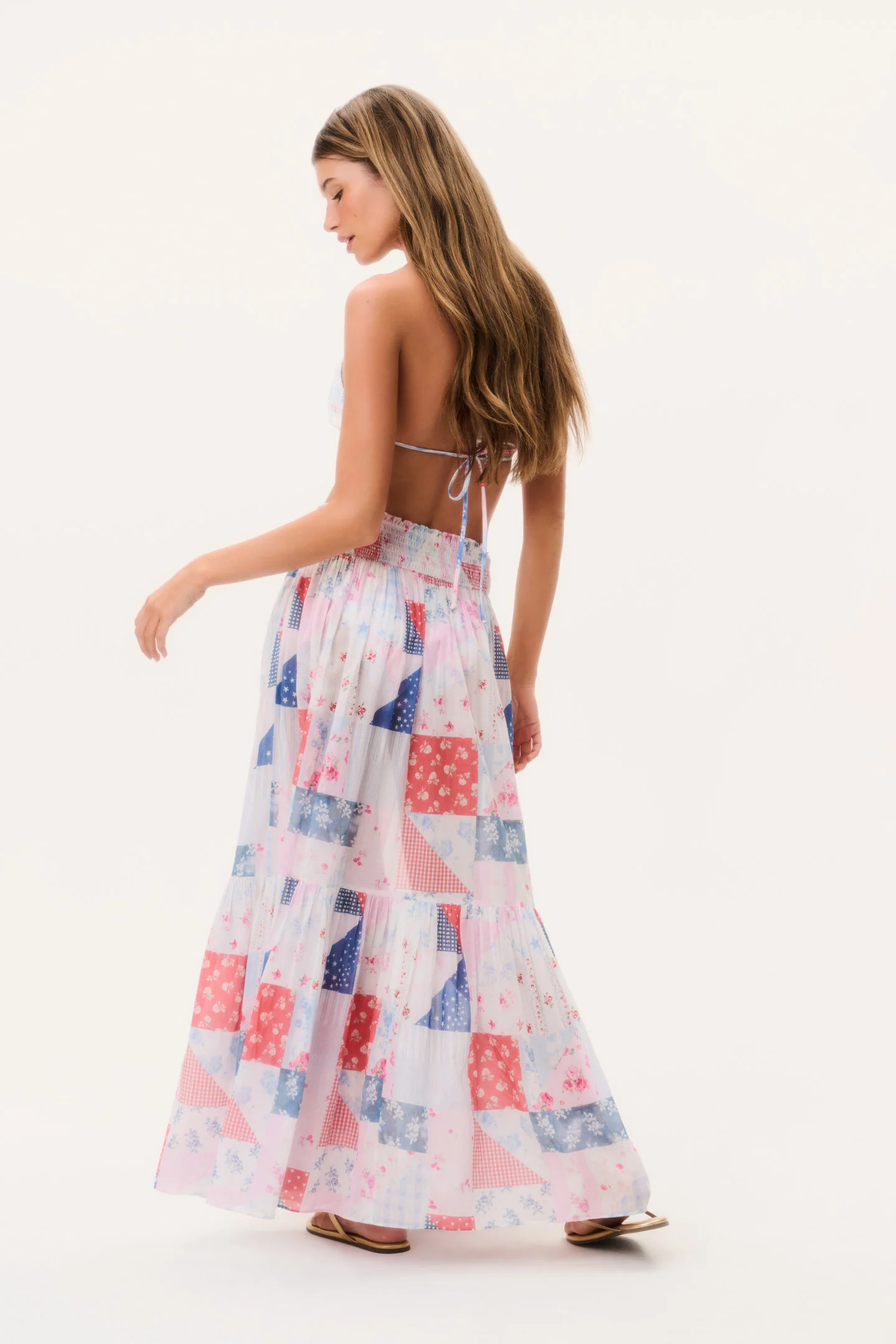 Umber Patchwork Print Maxi Skirt - Image 4