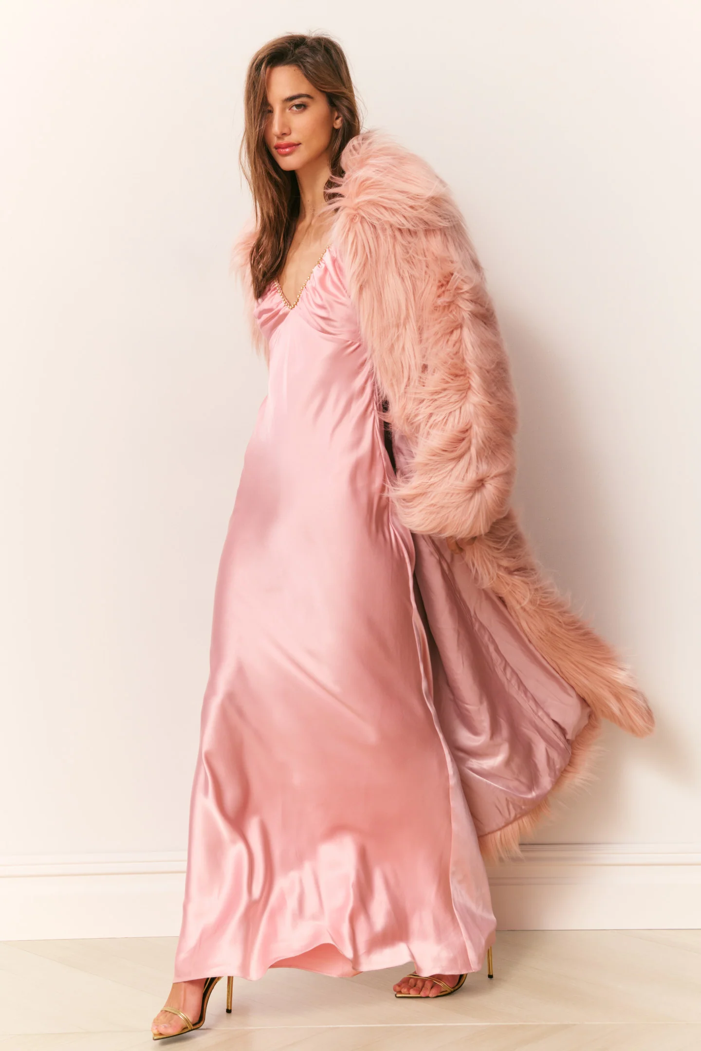 Valia Long Faux Fur Coat - Image 3