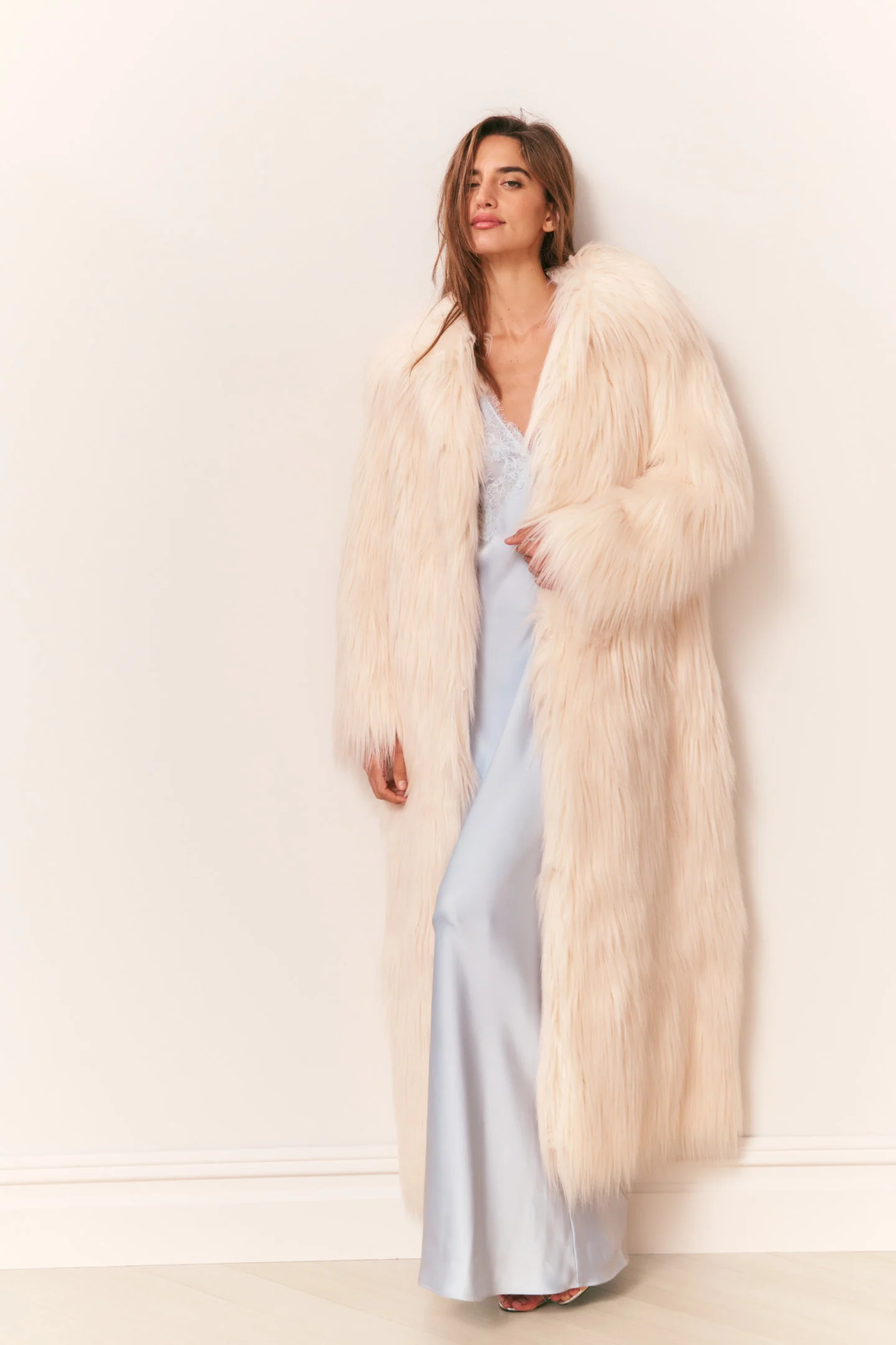 Valia Long Faux Fur Coat - Image 5