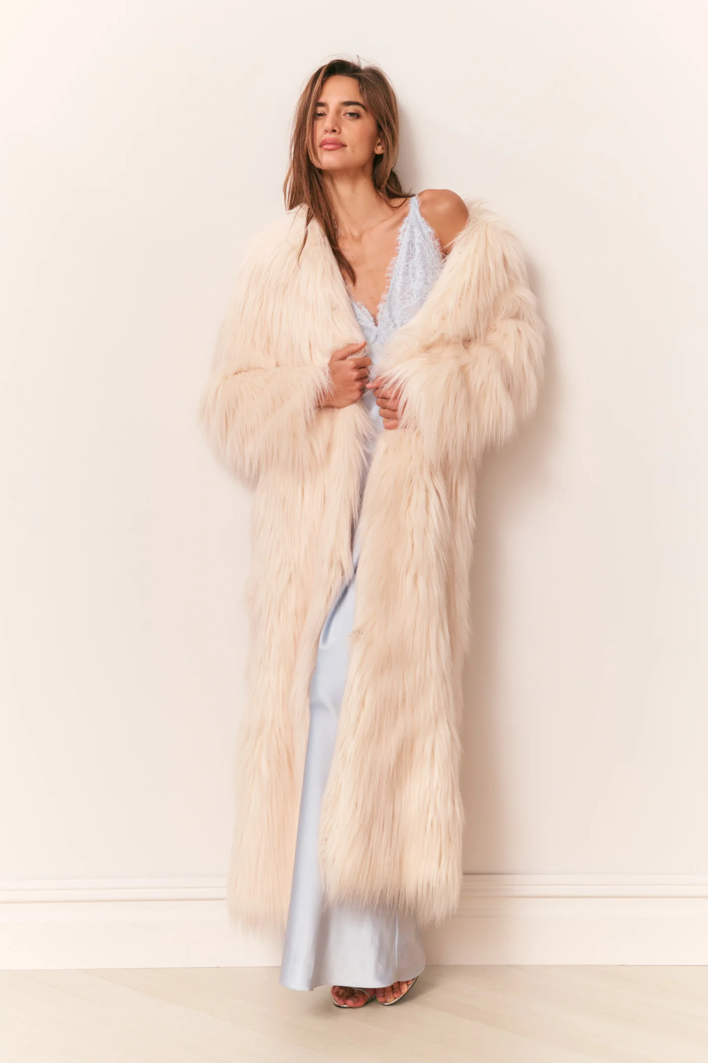 Valia Long Faux Fur Coat - Image 10