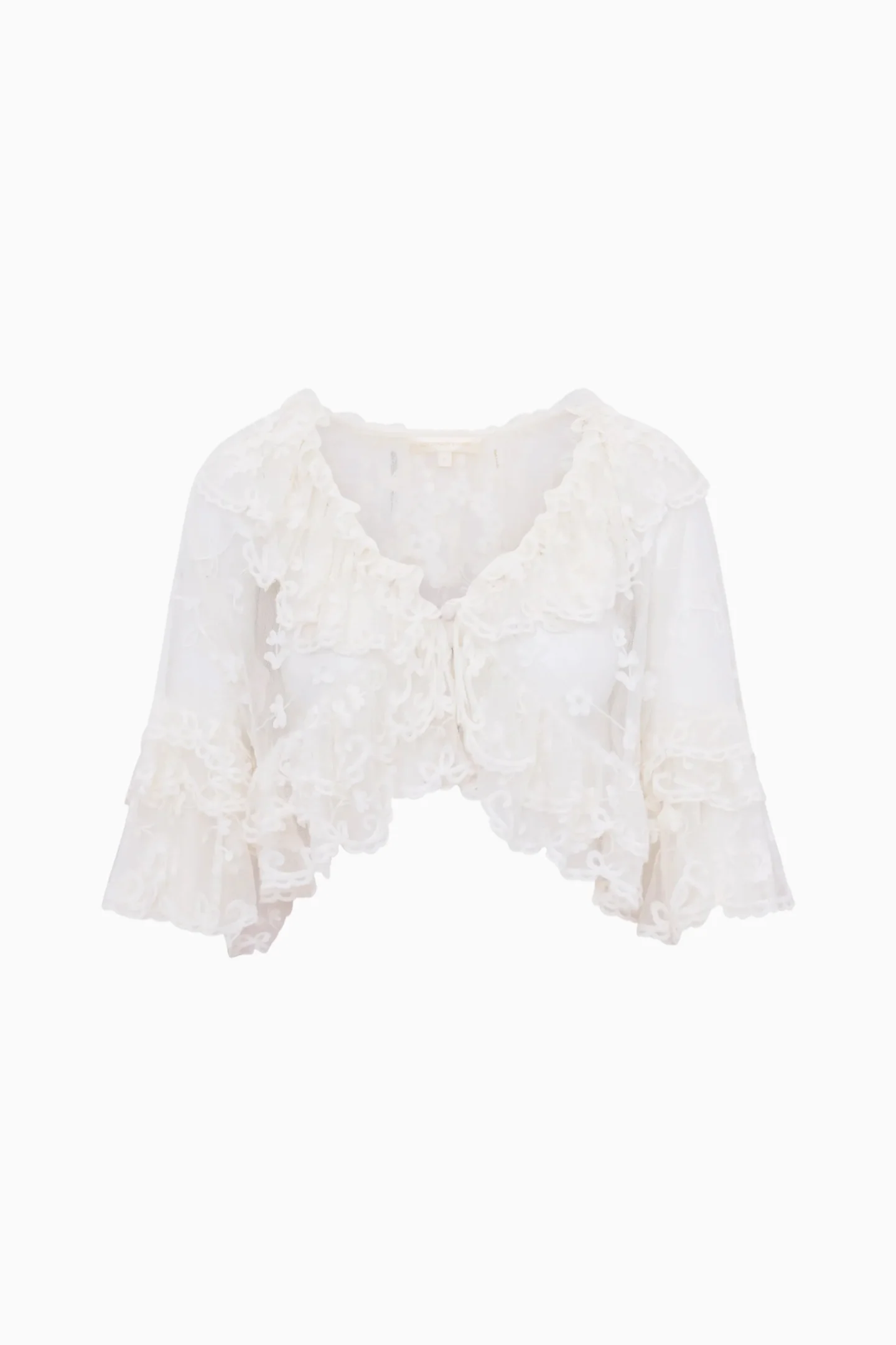 Vessia Sheer Embroidered Mesh Top - Image 6