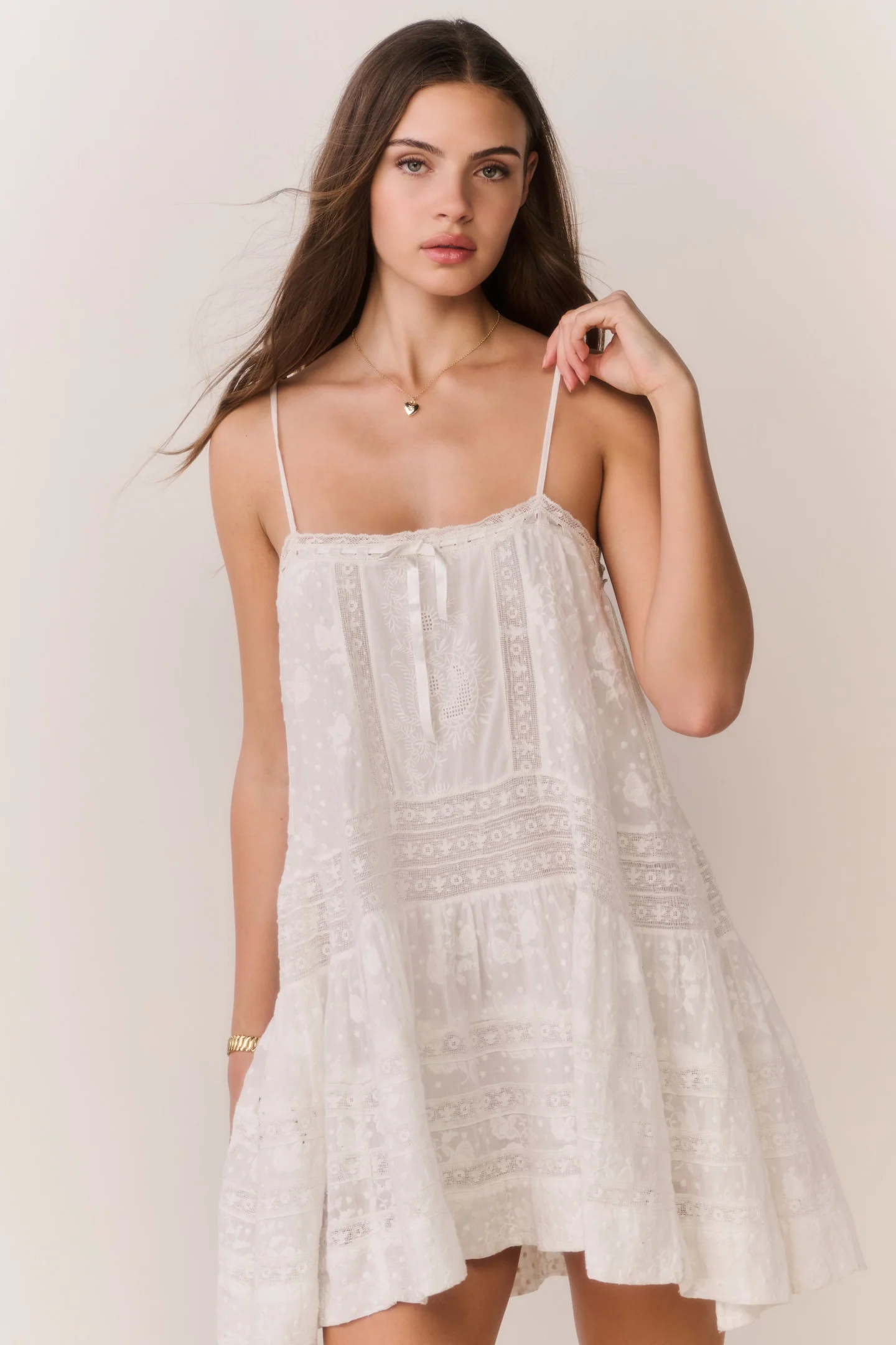 Vionett Cotton Victorian Mini Dress - Image 4