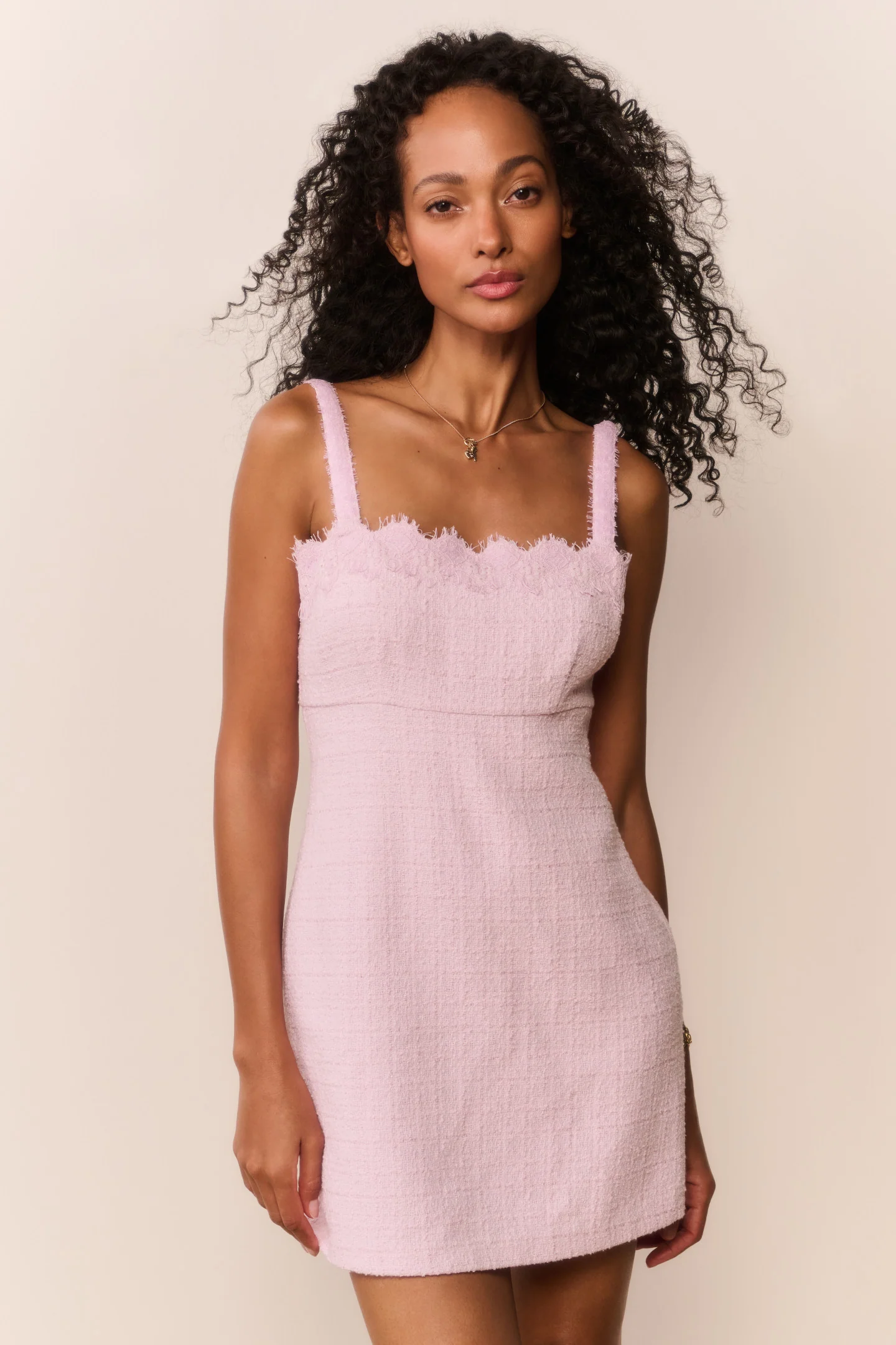 Willamina Lace Tweed Mini Dress - Image 3