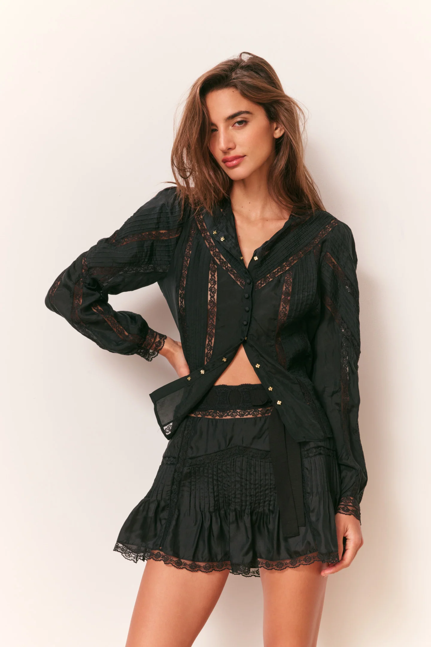 Willia Silk Lace-Detailed Mini Skirt - Image 2