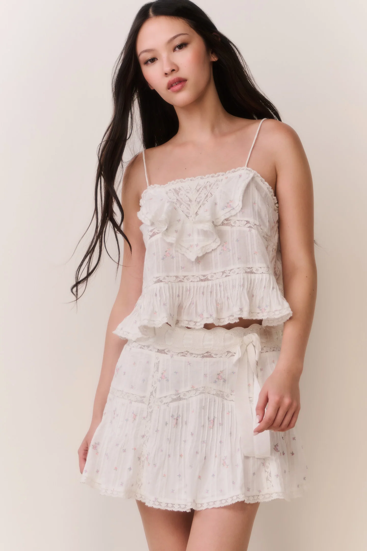 Willia Floral Embroidered Cotton Mini Skirt - Image 2