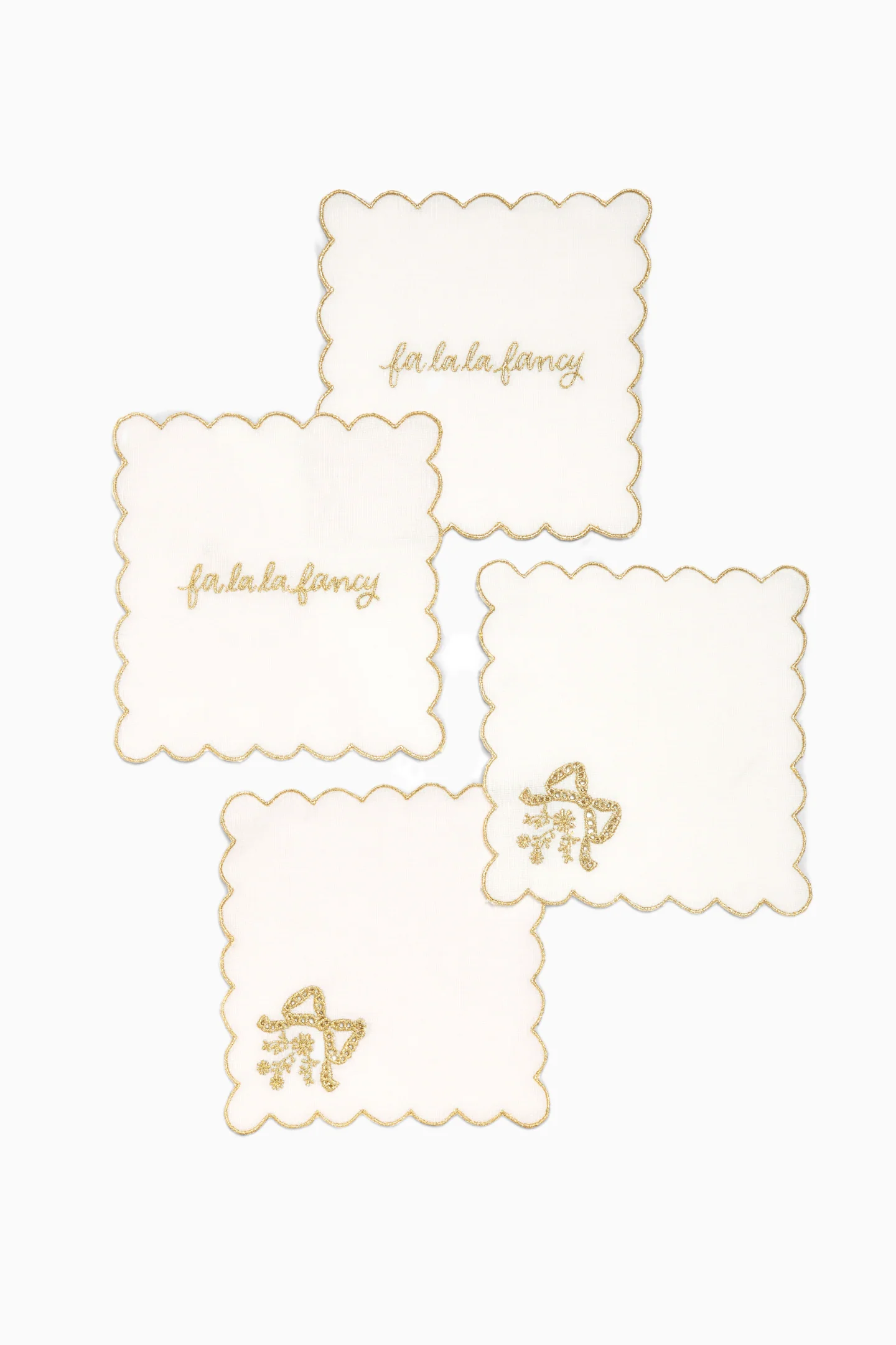 Gilded Bow Cocktail Napkins - Set Of 4 - Image 2