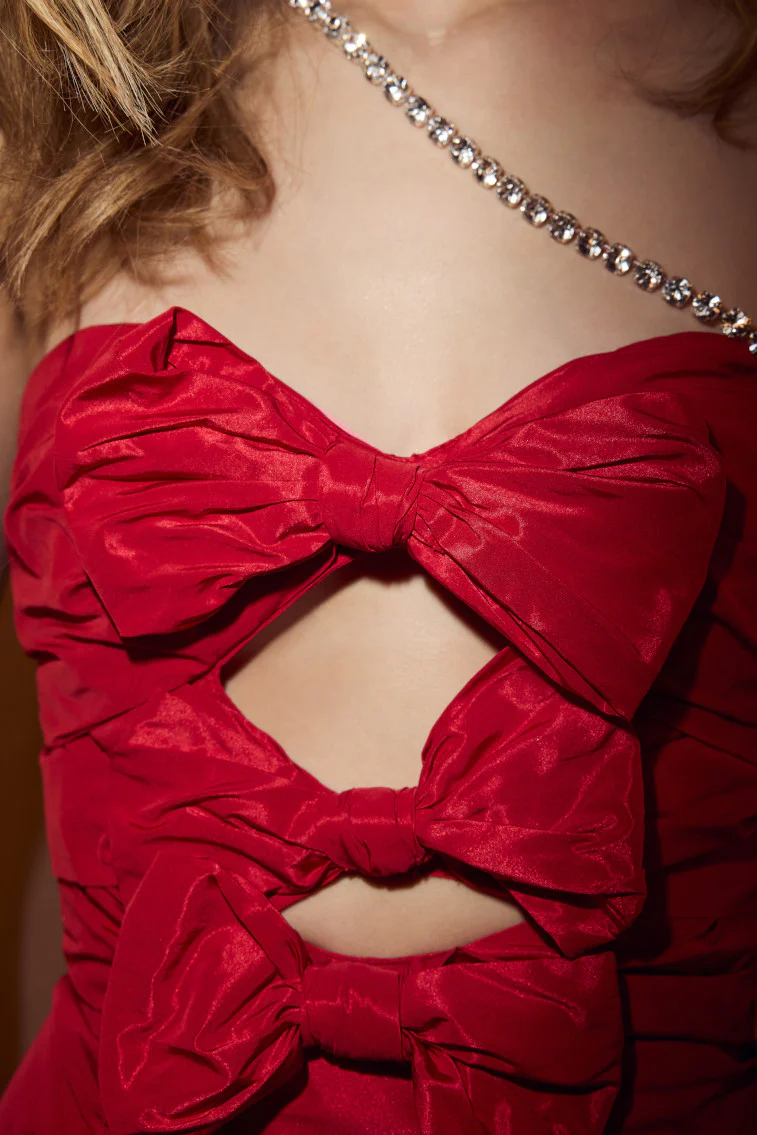 Woodlow Bow Mini Dress - RED - Image 6