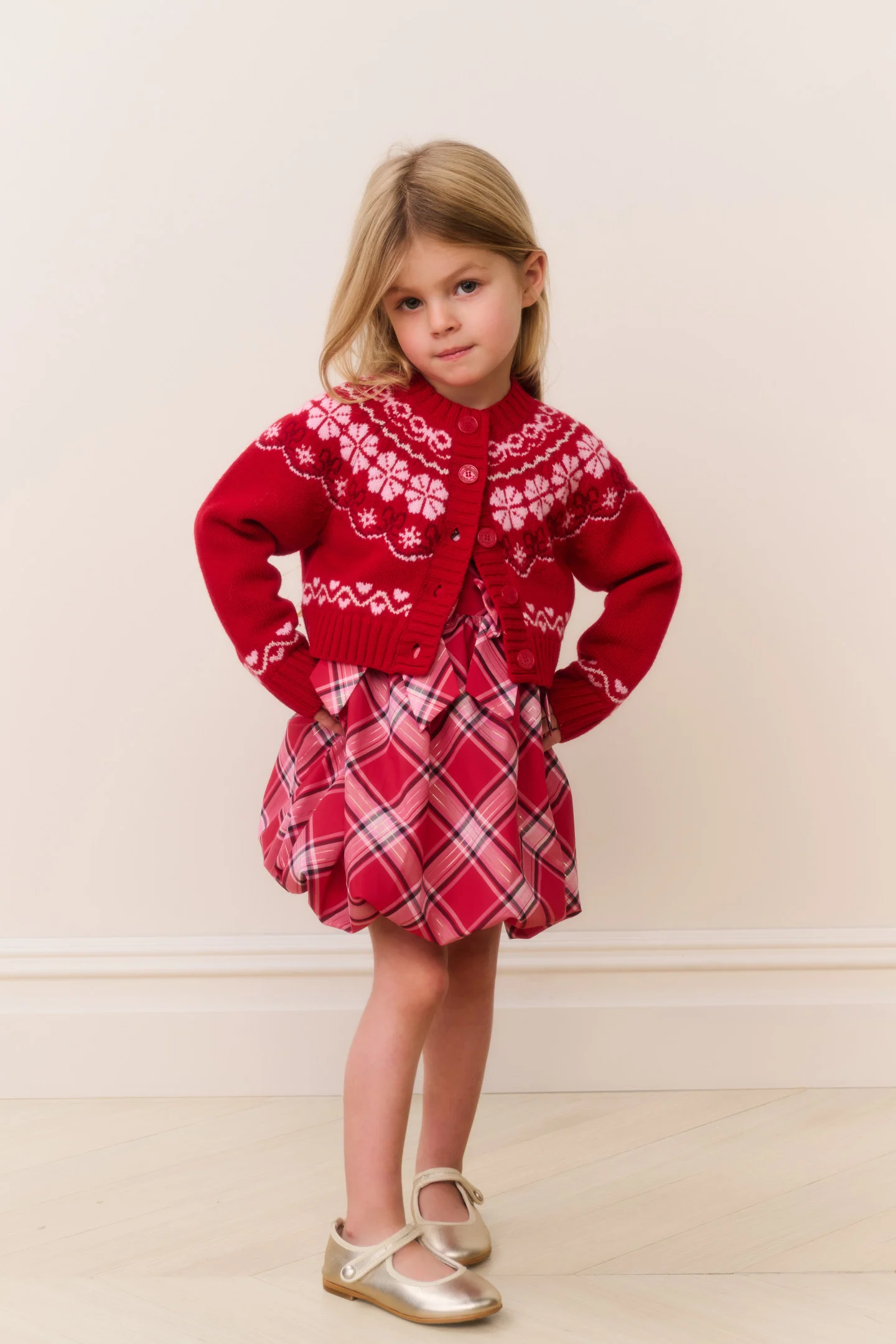 Little Girls Wrenna Fair Isle Cardigan - Image 5